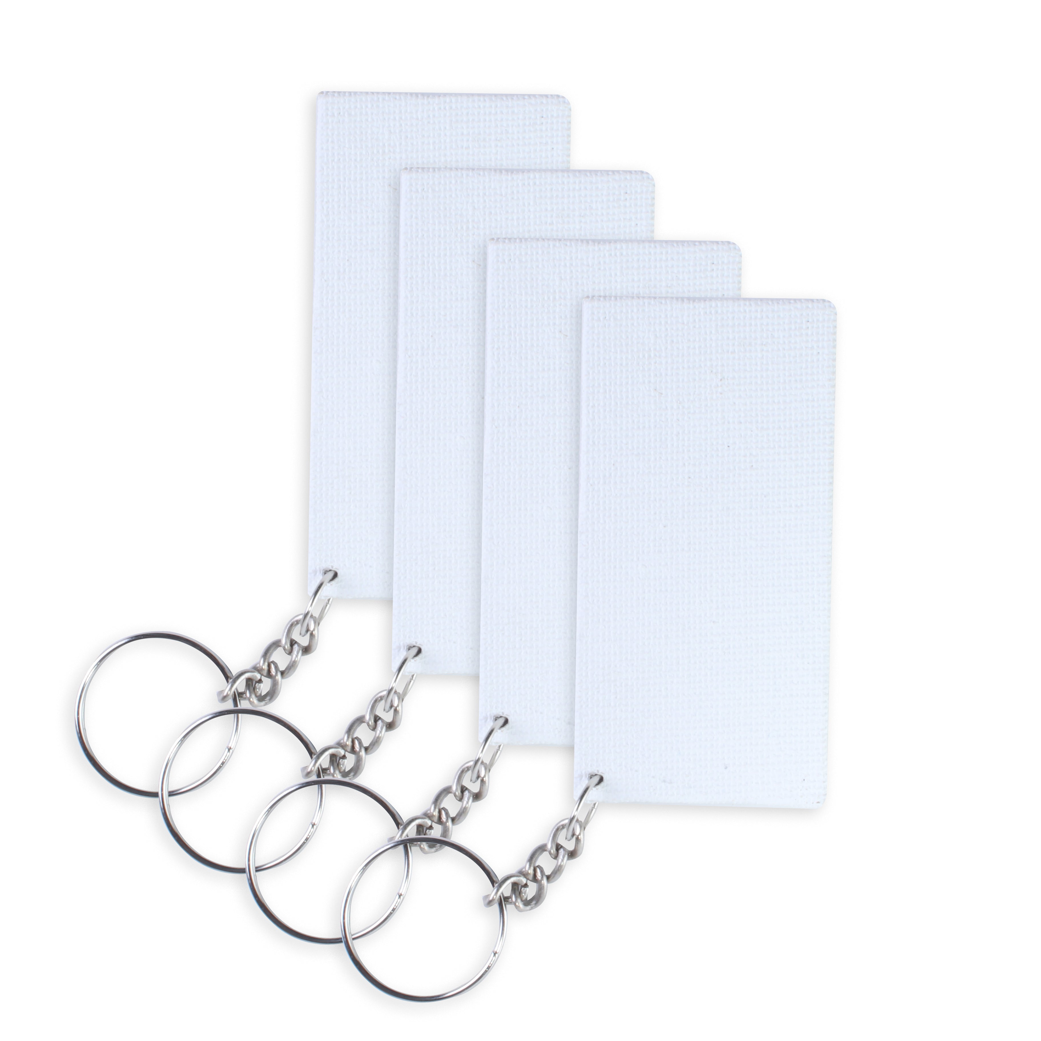 Paintable MDF Canvas Keychain 1.5 X 3 Inch 2mm Thick 4Pc