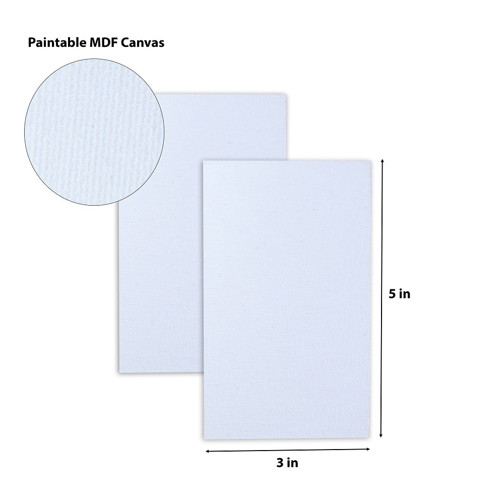 Paintable MDF Canvas Fridge Magnet 3 X 5 Inch 2mm Thick 2Pc