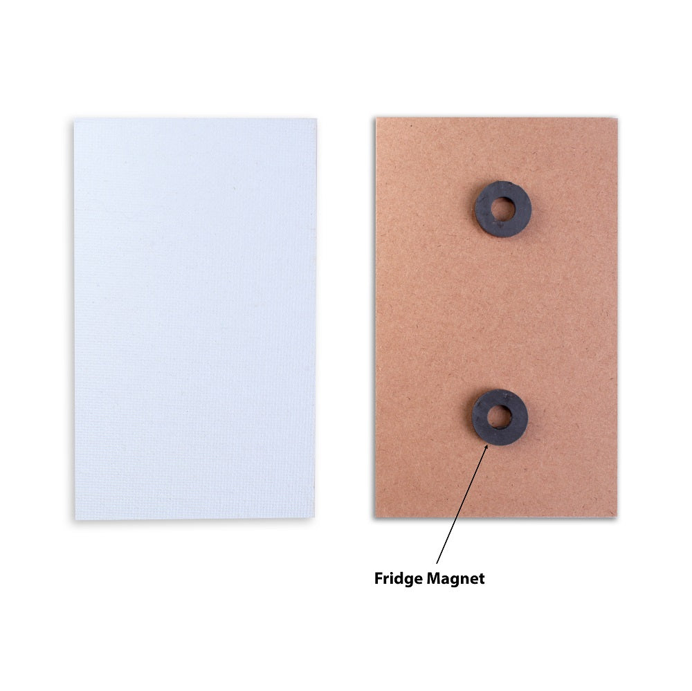 Paintable MDF Canvas Fridge Magnet 3 X 5 Inch 2mm Thick 2Pc
