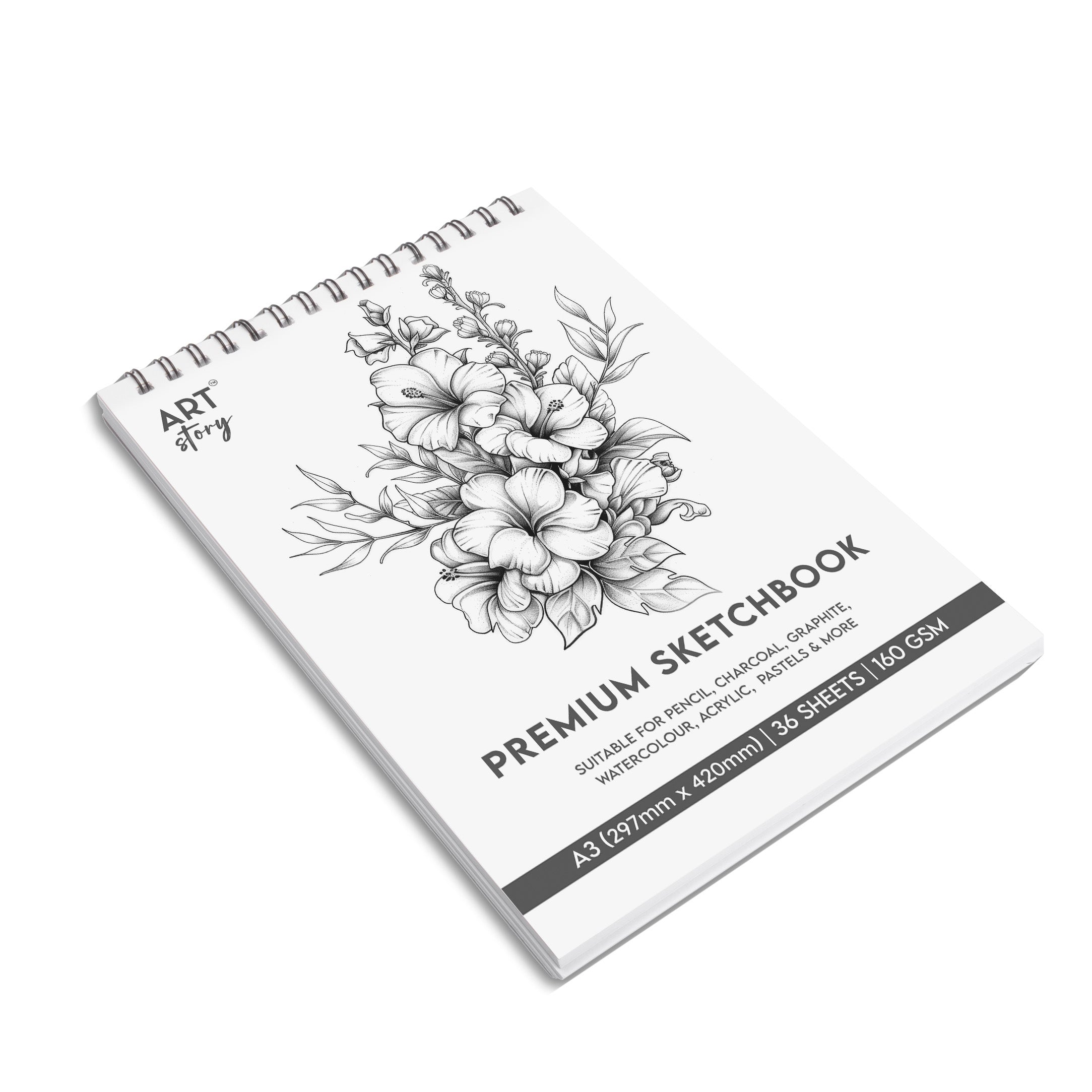 Premium Sketchbook Top Wiro With Hanger A3 160gsm 36 Sheets