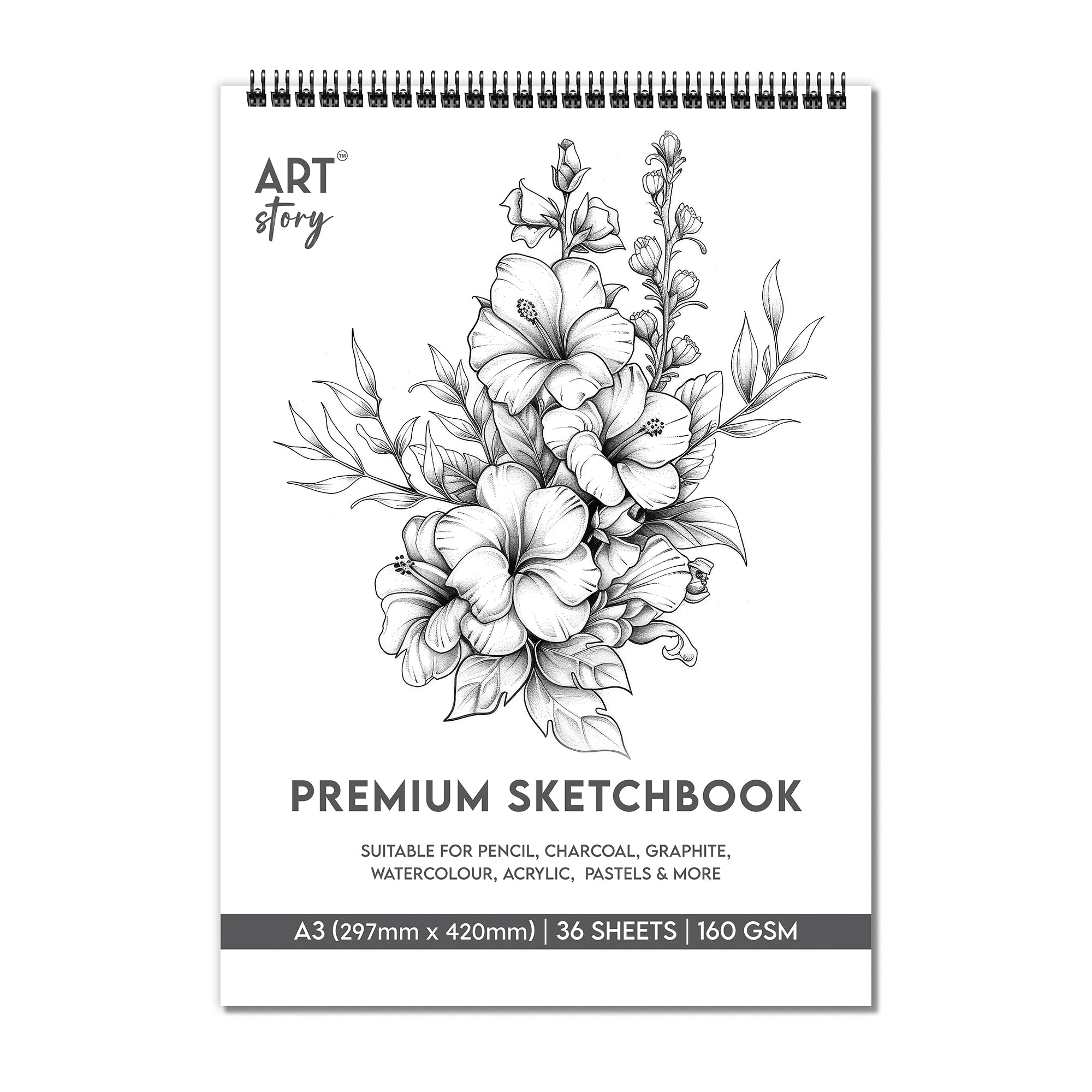 Premium Sketchbook Top Wiro With Hanger A3 160gsm 36 Sheets