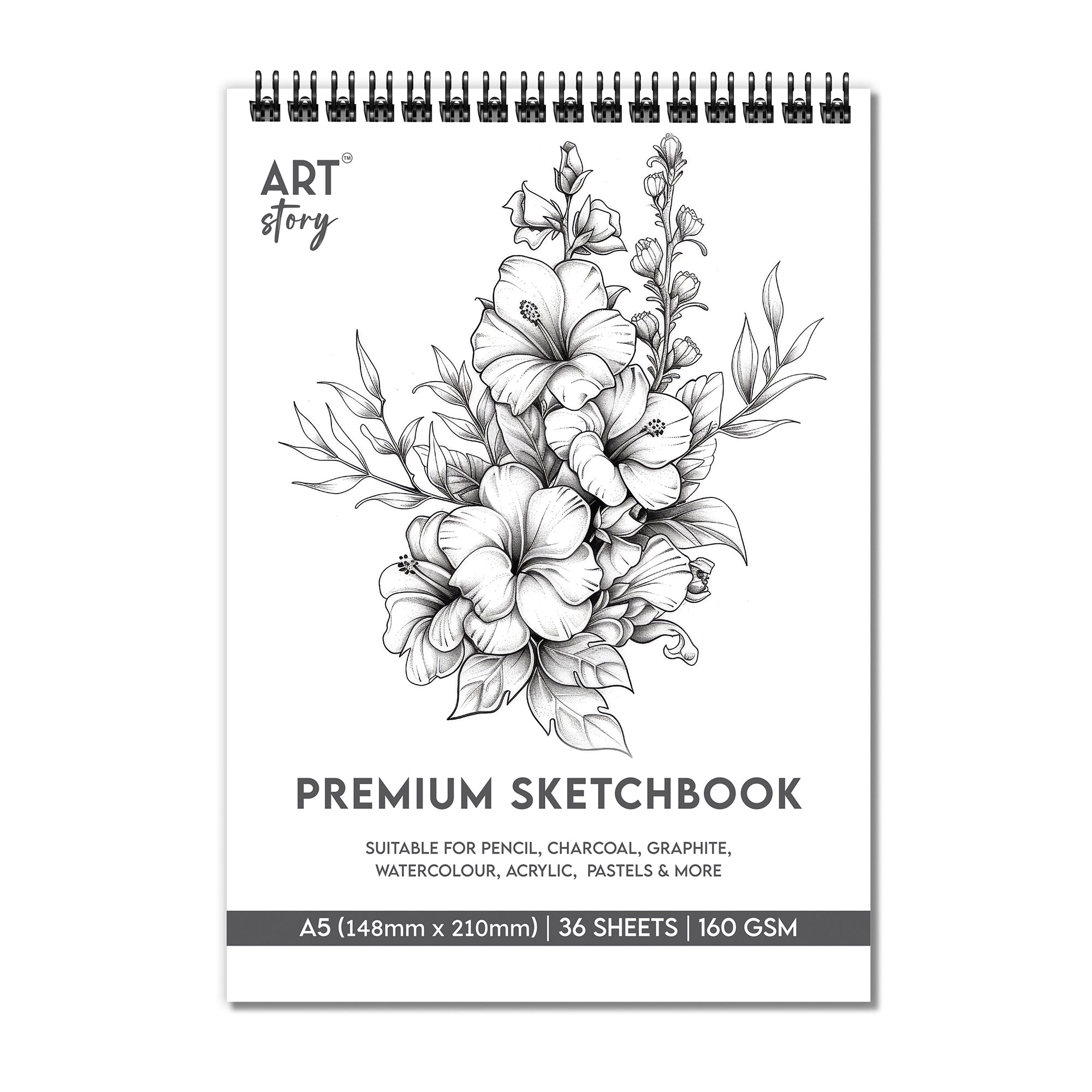 Premium Sketchbook Top Wiro With Hanger A5 160gsm 36 Sheets
