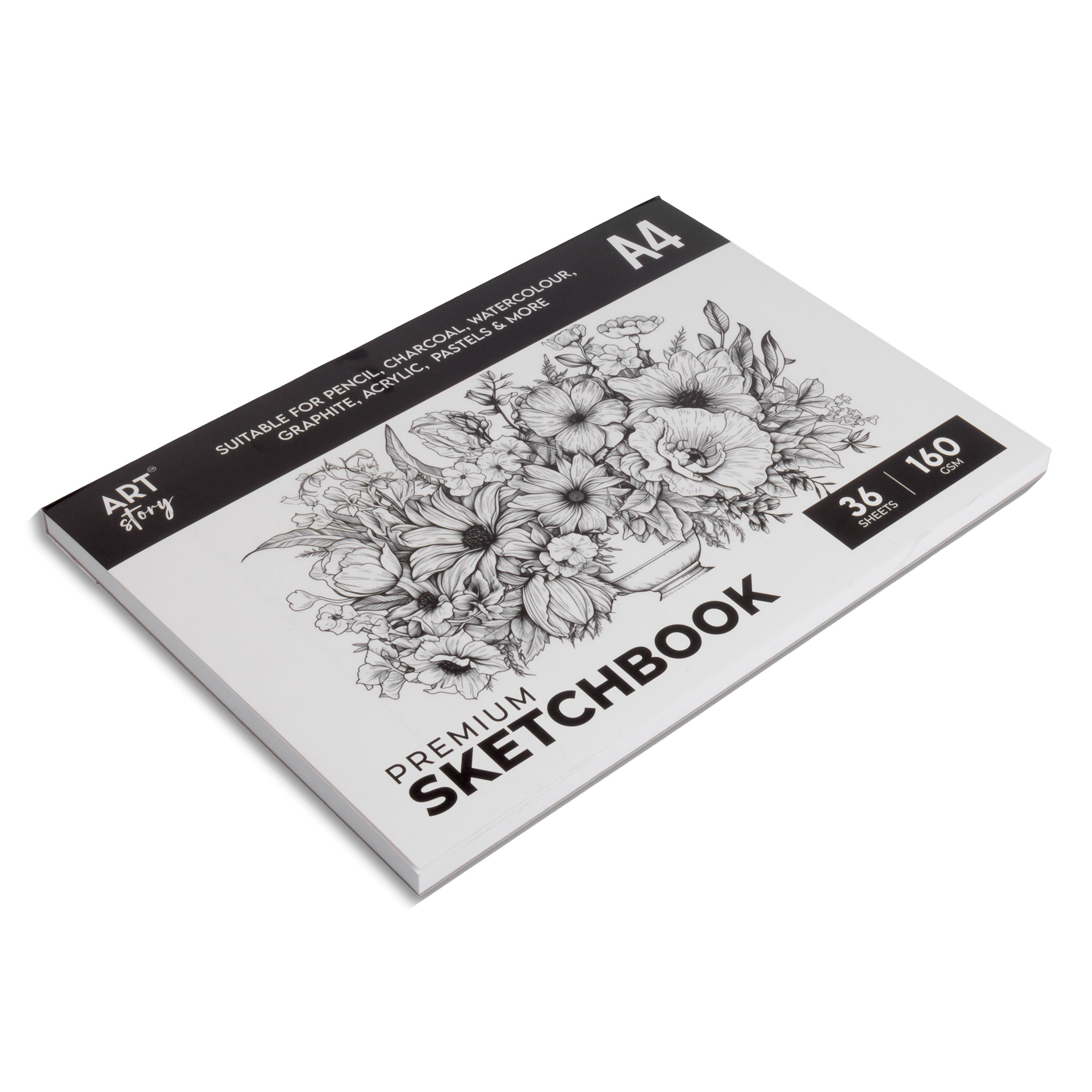 Premium Sketch Pad Flap Over Cover Page A4 160gsm 36 Sheets