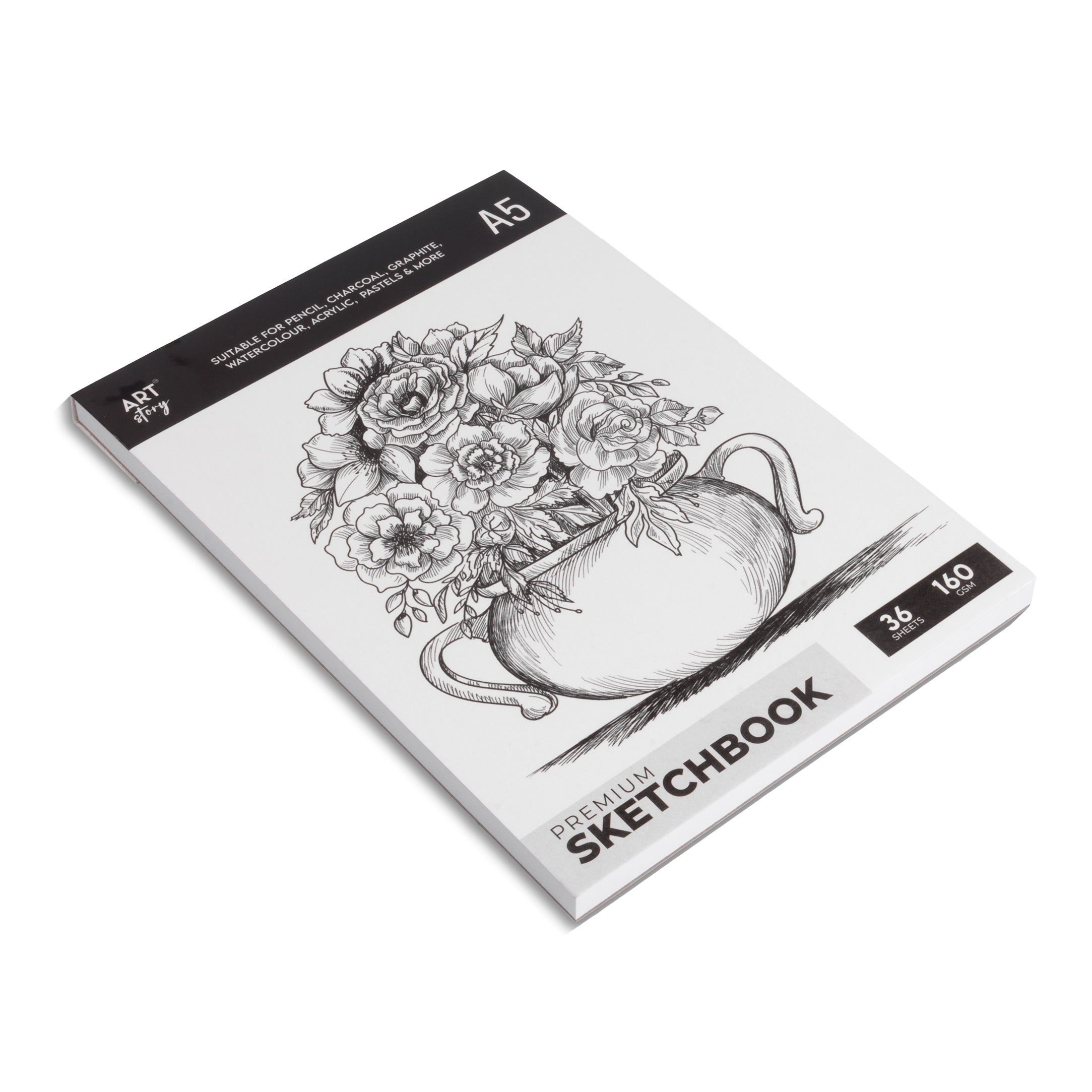 Premium Sketch Pad Flap Over Cover Page A5 160gsm 36 Sheets