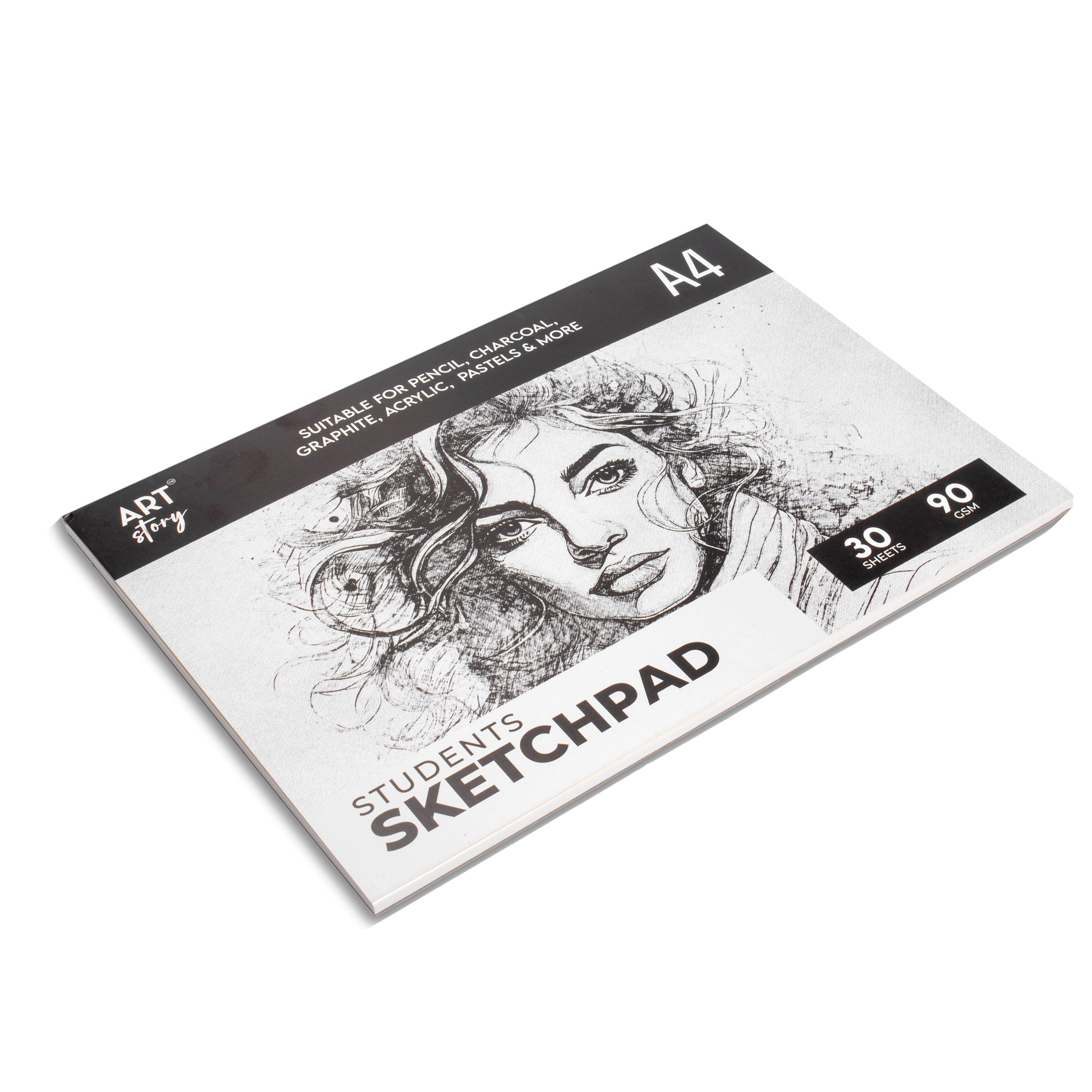 Student Sketch Pad Flap Over Cover Page A4 90gsm 30 Sheets
