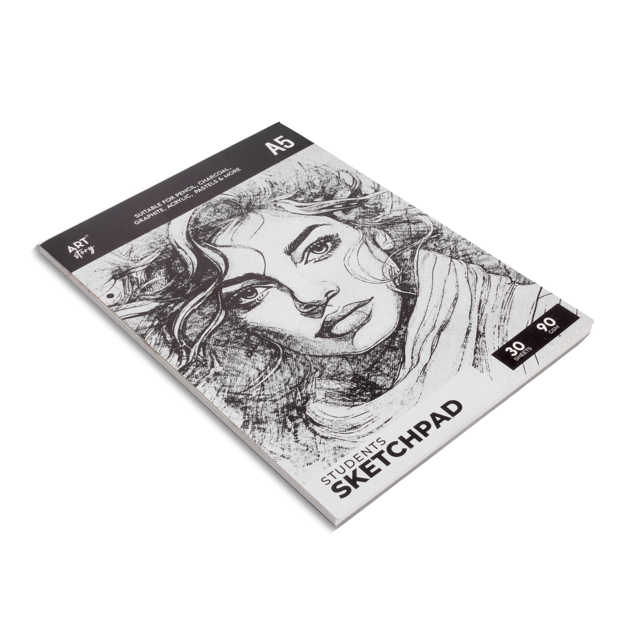 Student Sketch Pad Flap Over Cover Page A5 90gsm 30 Sheets