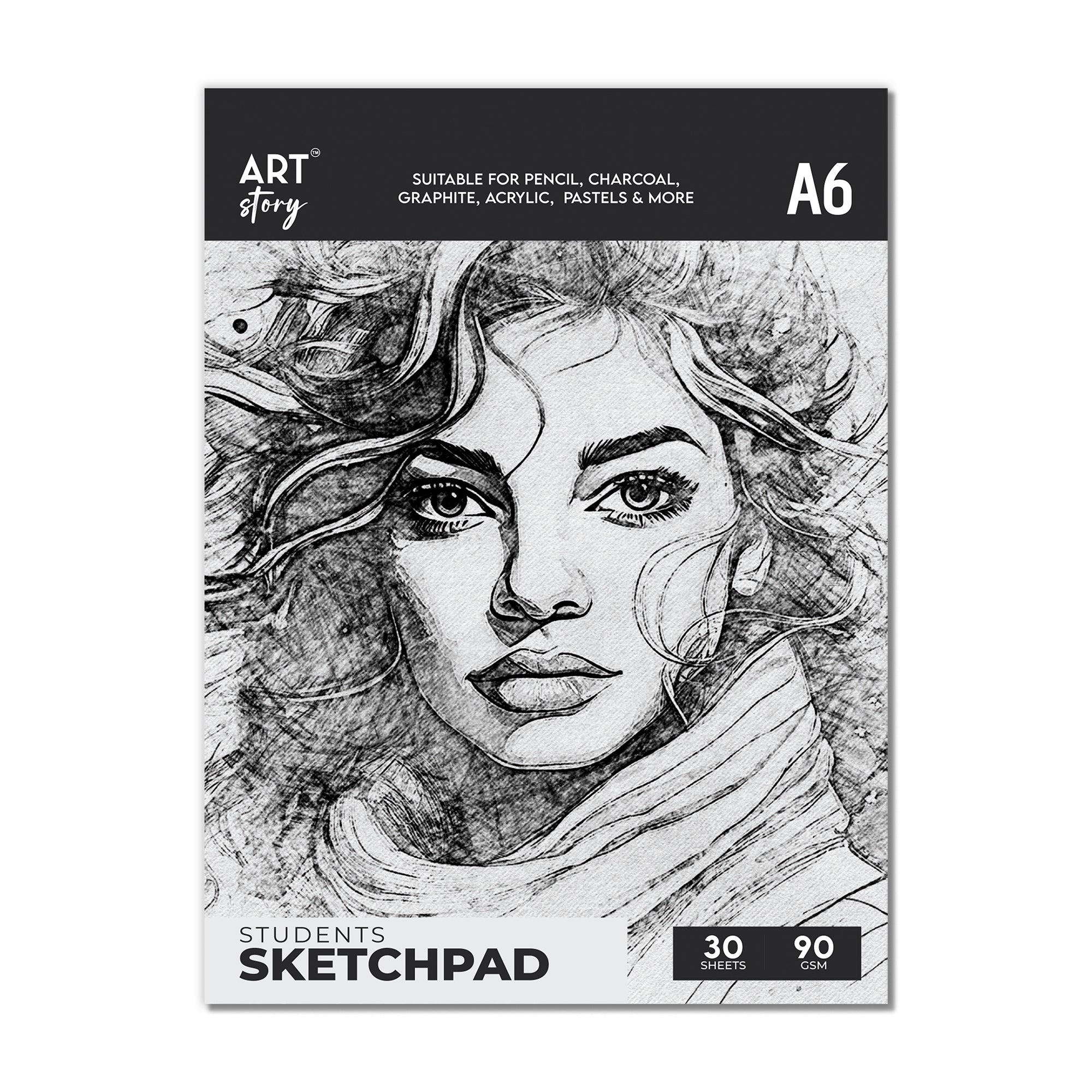 Student Sketch Pad Flap Over Cover Page A6 90gsm 30 Sheets