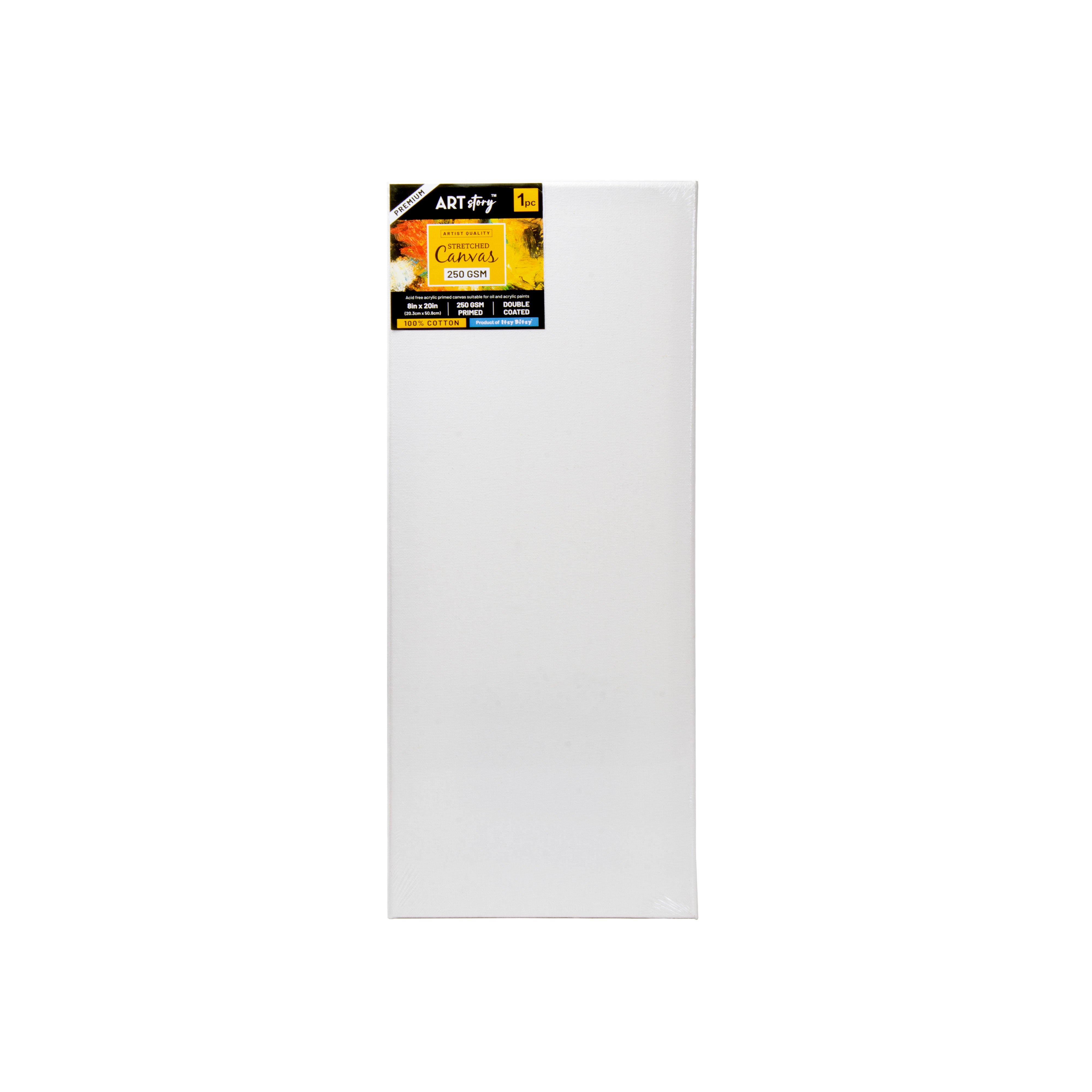 Stretched Canvas Frame (Pack of 3) 16X20mm 250gsm 8 X 20inch