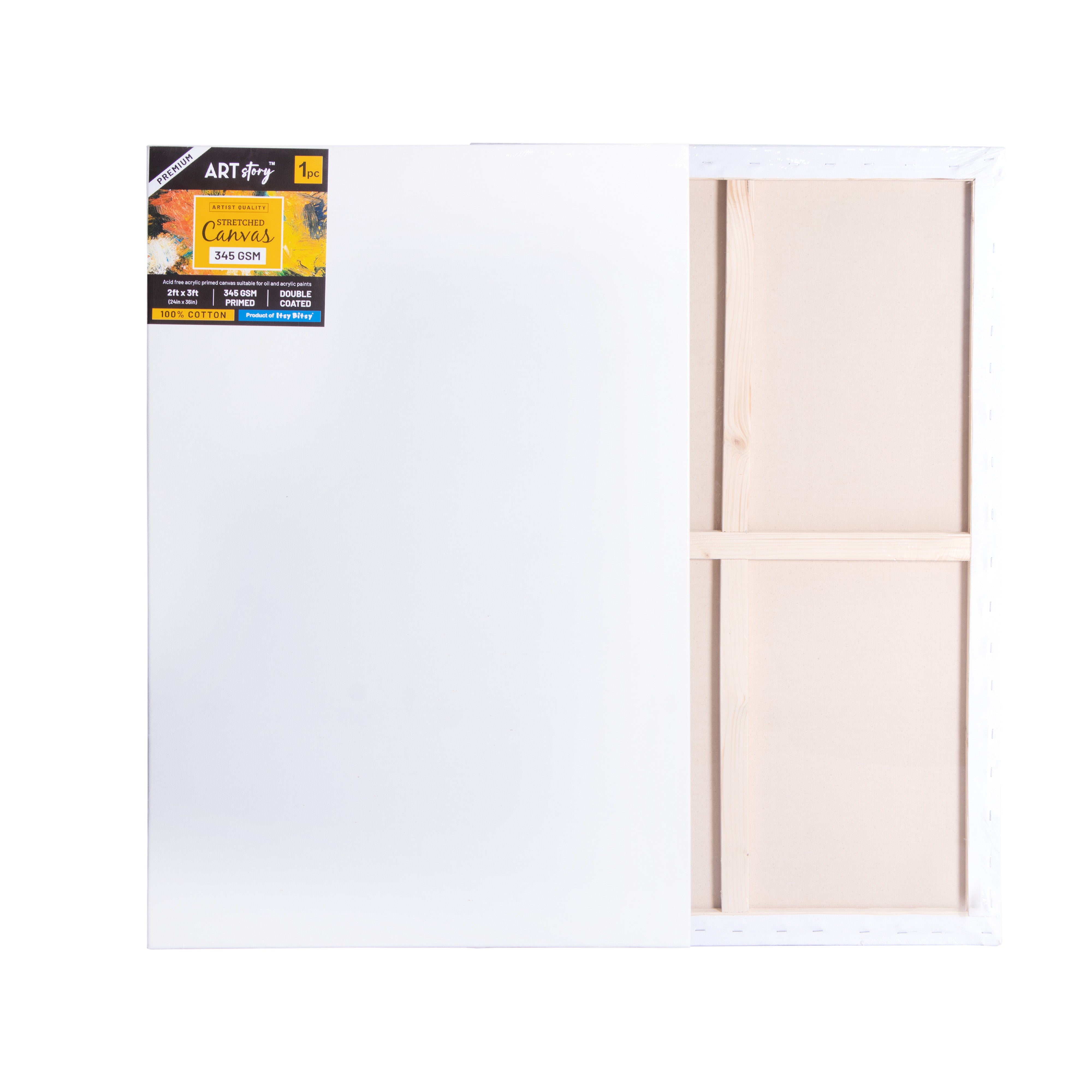 Stretched Canvas Frame (Pack Of 3) 17X37mm 345gsm 24 X 36inch