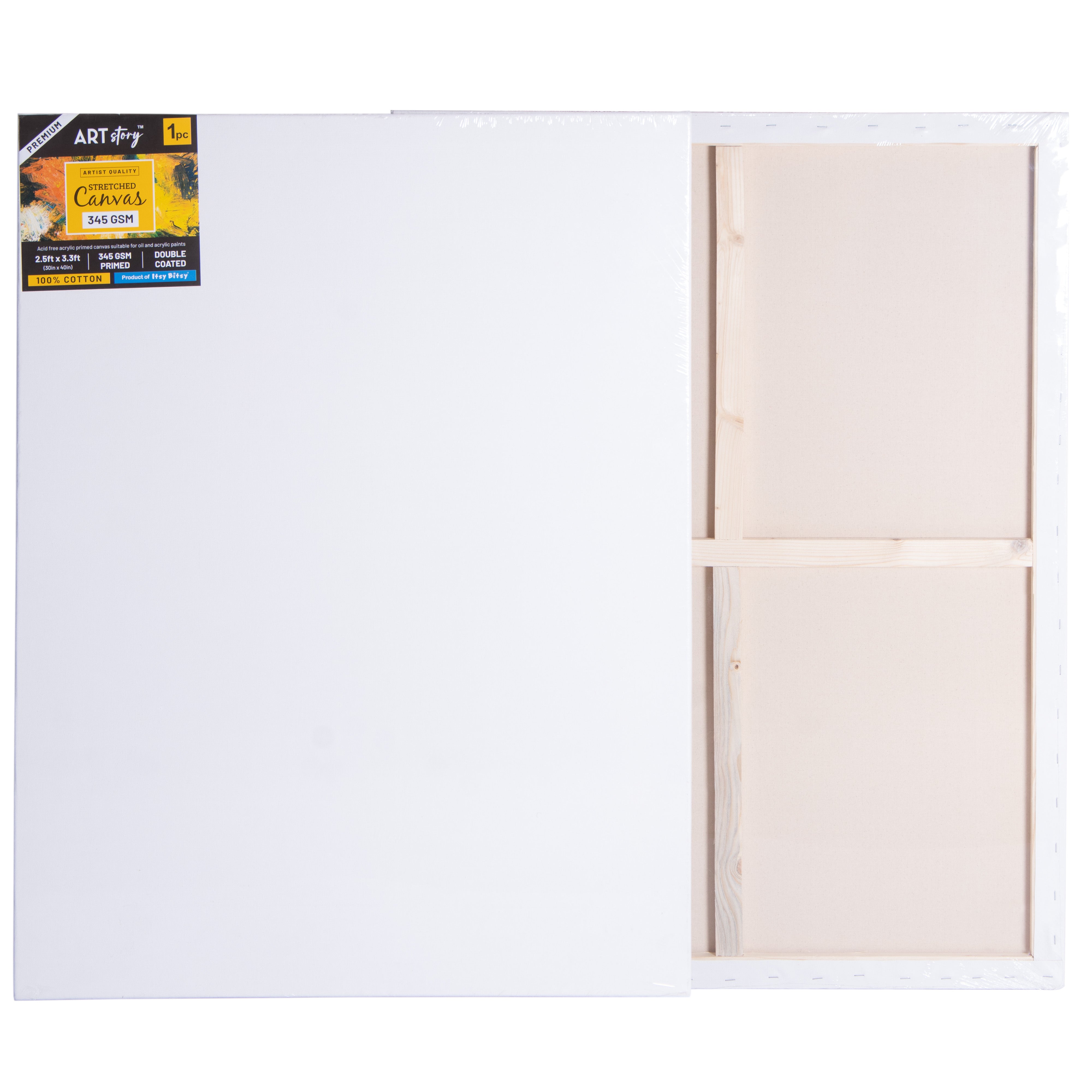 Stretched Canvas Frame (Pack of 3) - 17X37mm 345gsm 30 X 40inch