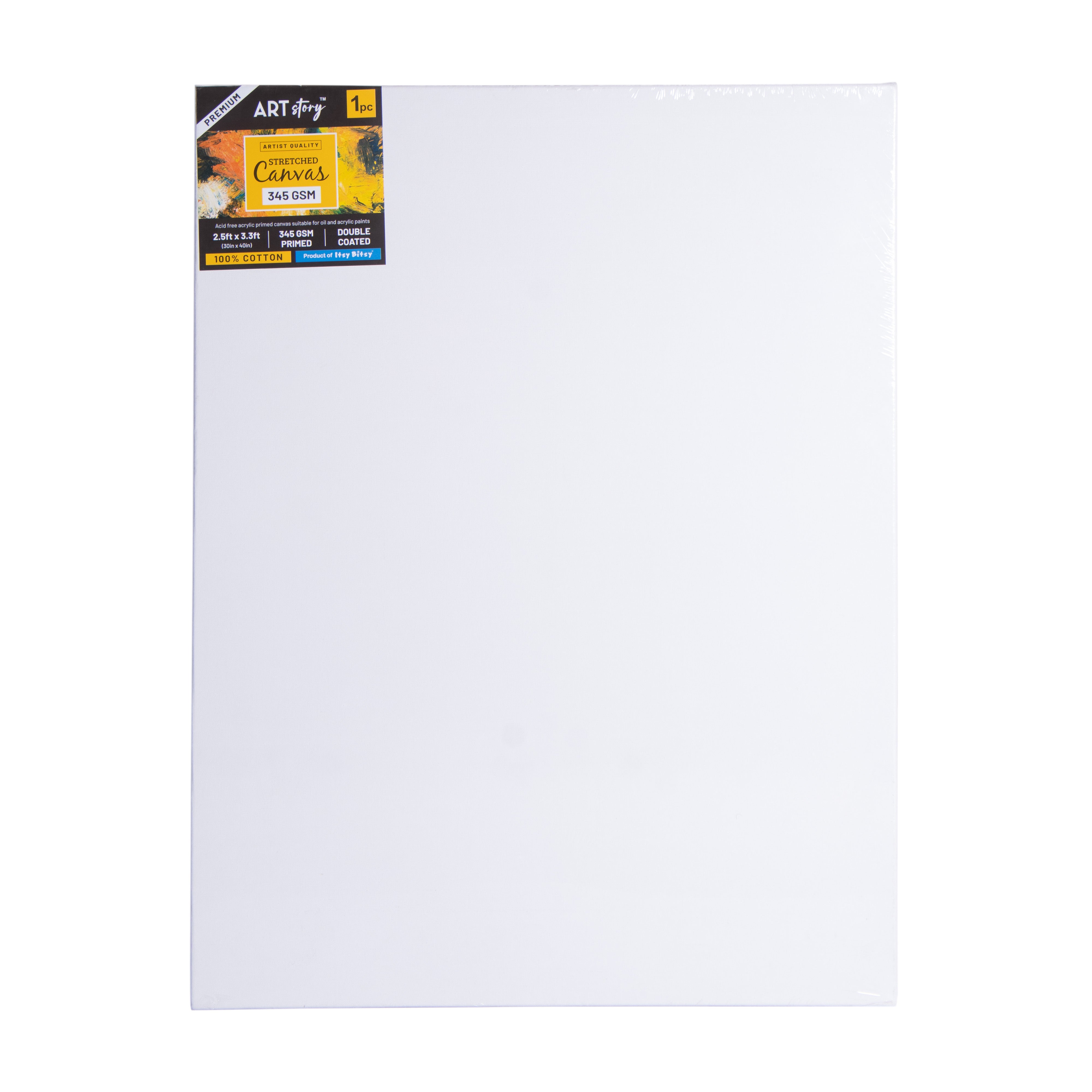 Stretched Canvas Frame (Pack of 3) - 17X37mm 345gsm 30 X 40inch