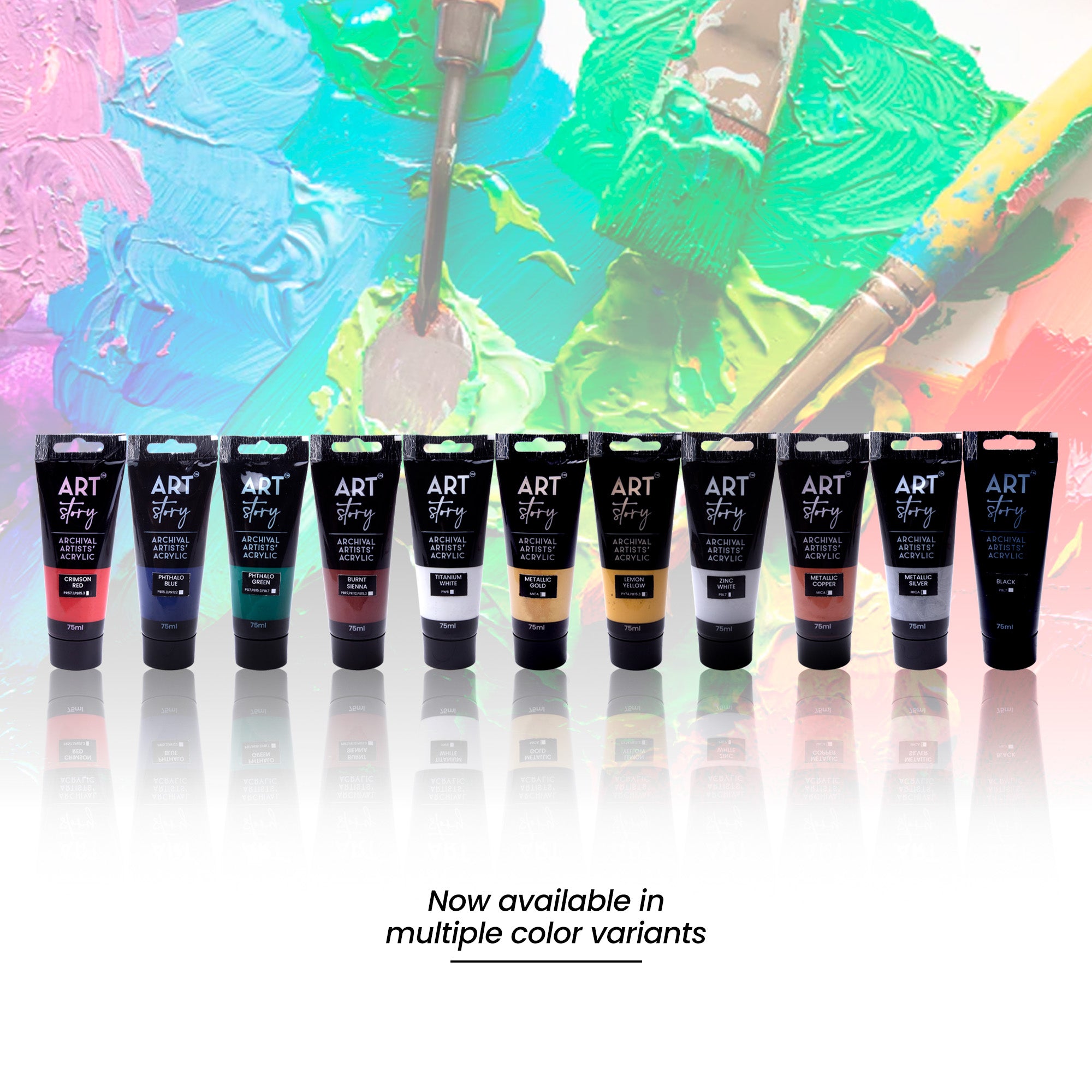 Artists Acrylic Colour Black 75ml Tube