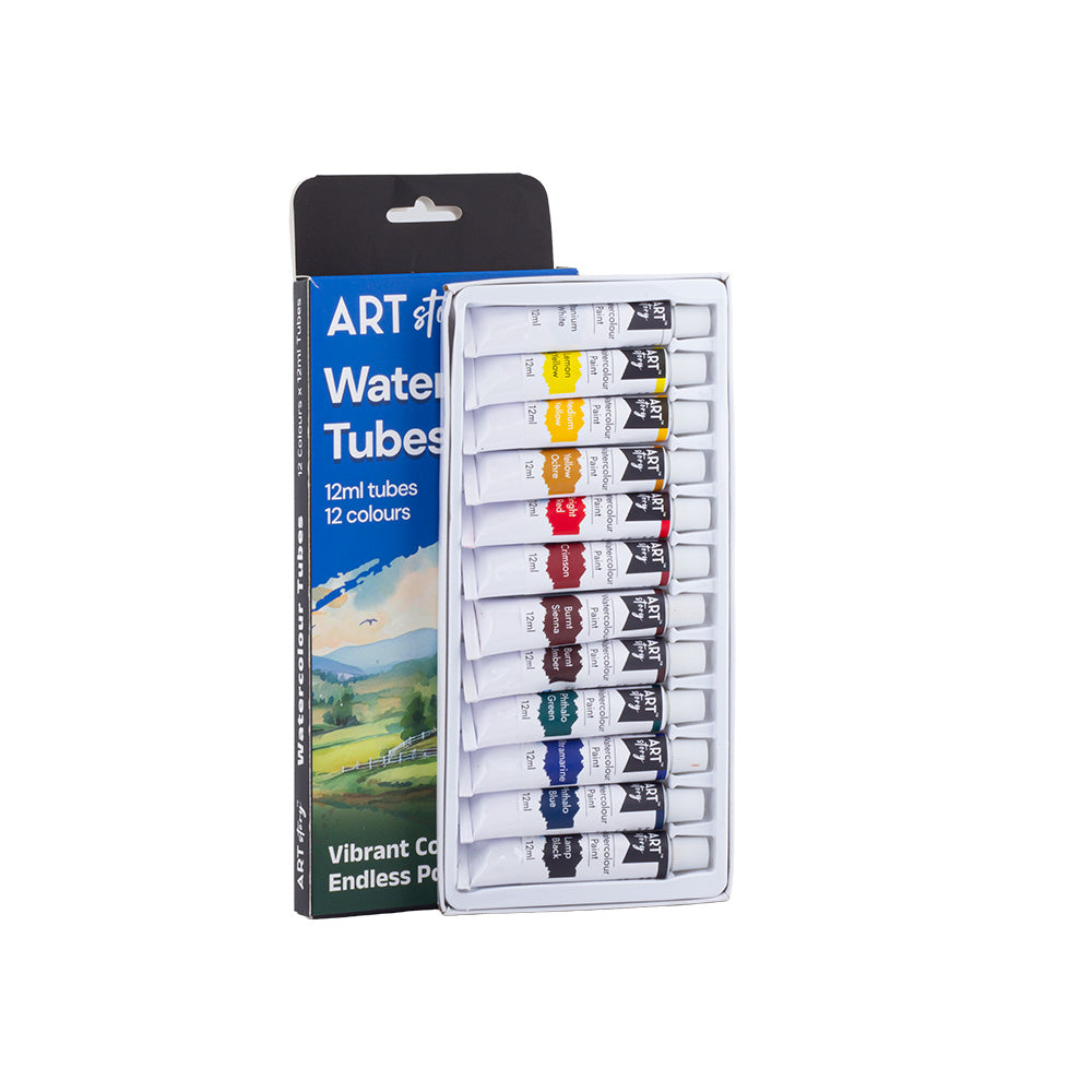 Watercolour Paint Tubes 12colours X 12ml Tubes Box