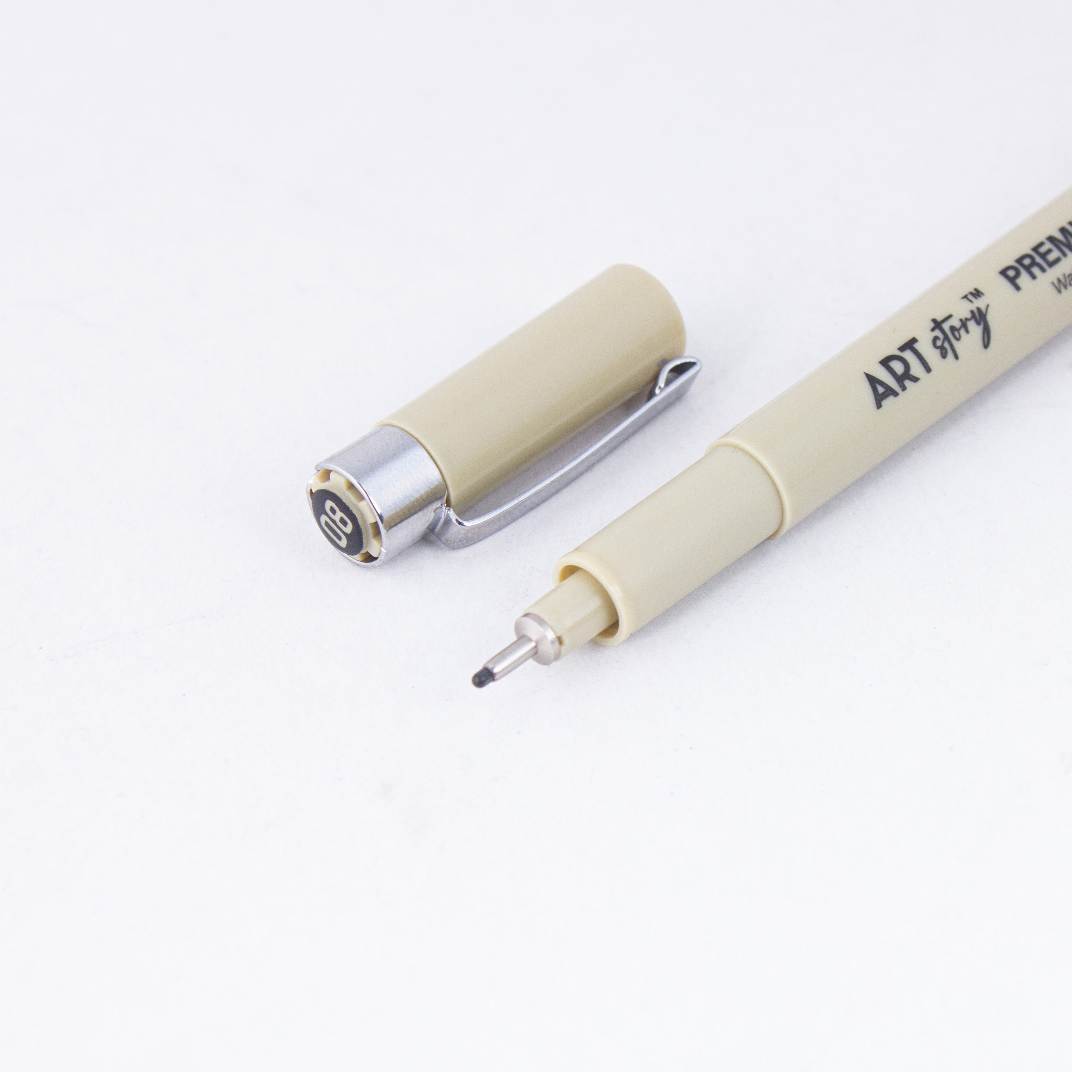 Pigment Fineliner Water Based Black 0.8mm Tip 1pc