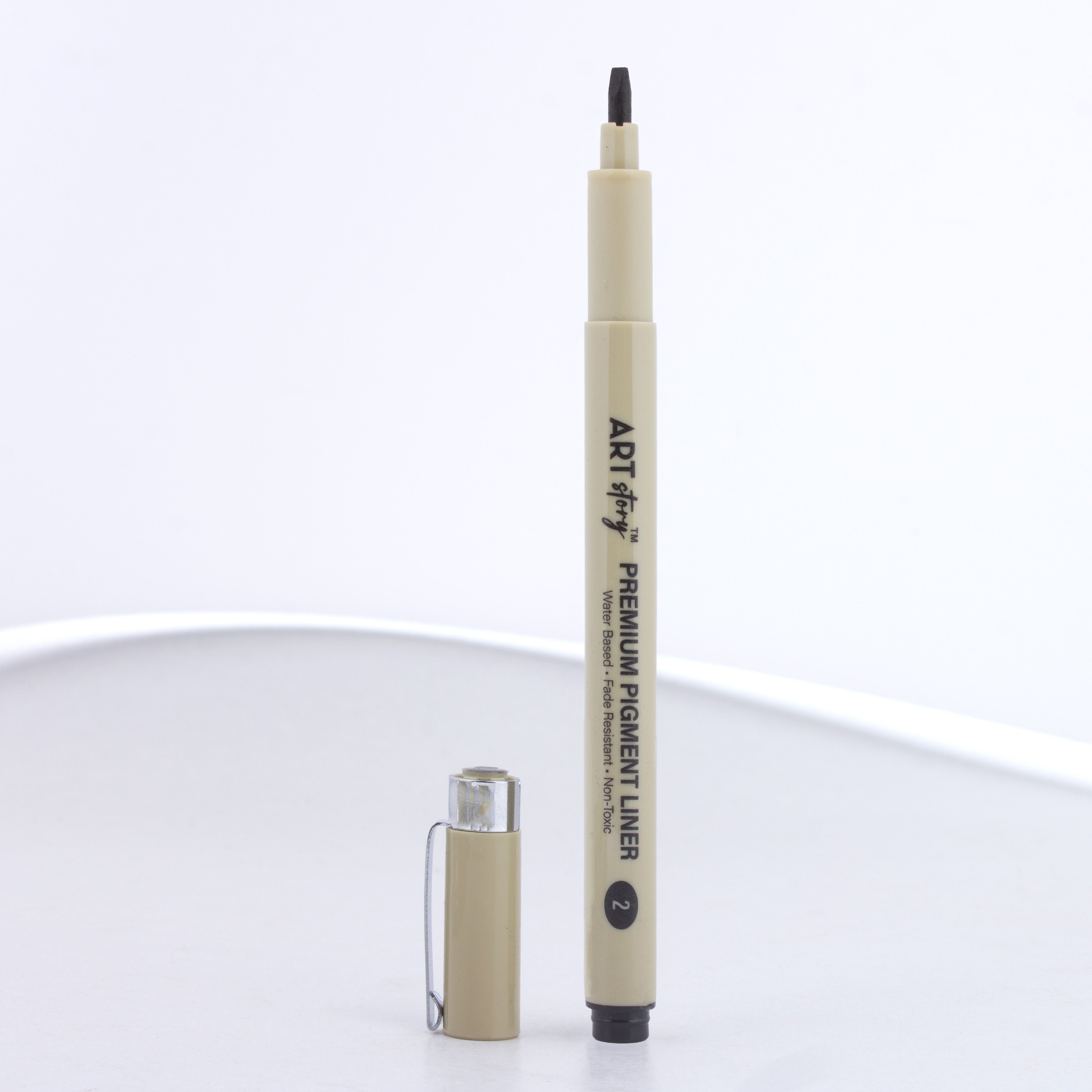 Pigment Fineliner Water Based Black 2mm Tip 1pc