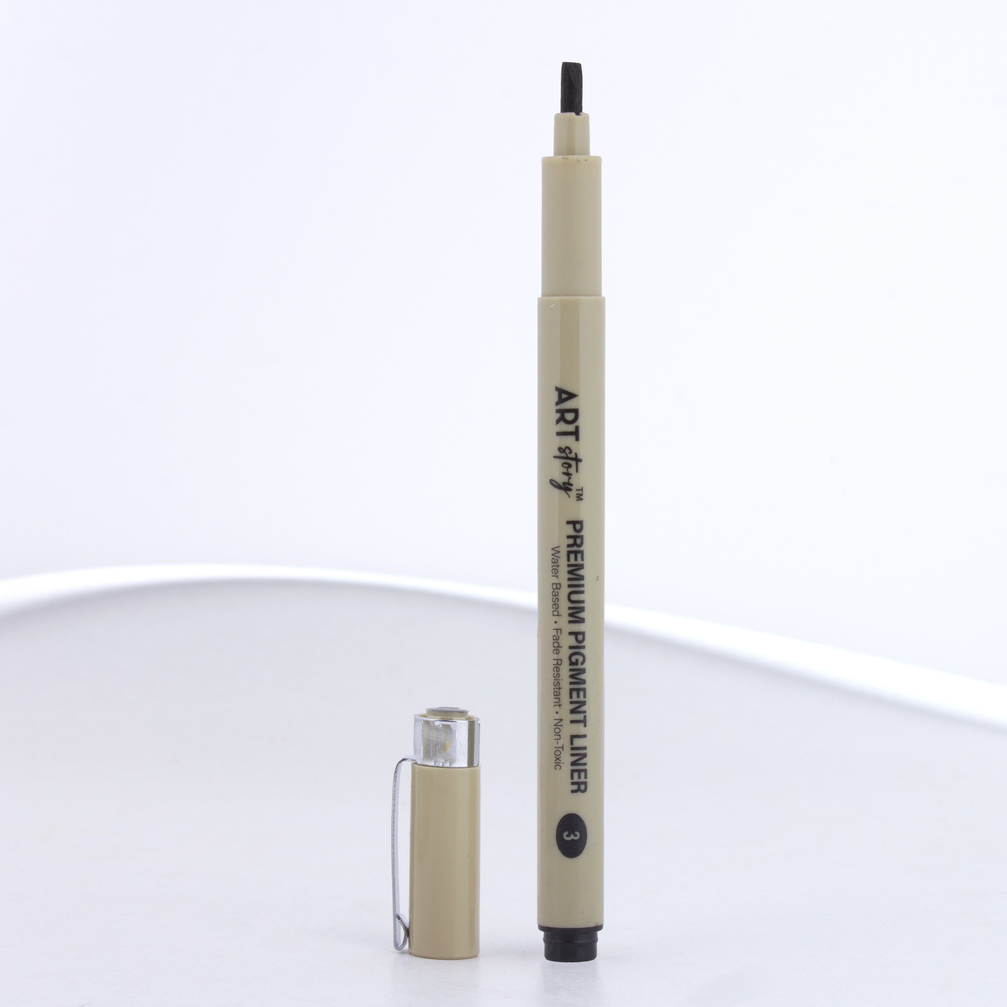 Pigment Fineliner Water Based Black 3mm  Tip 1pc