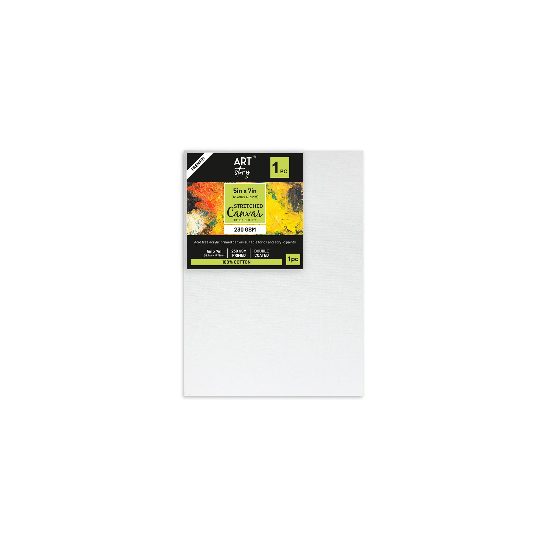 Eco Stretched Canvas Frame 12X12Mm 230Gsm 5 X 7Inch 1Pc