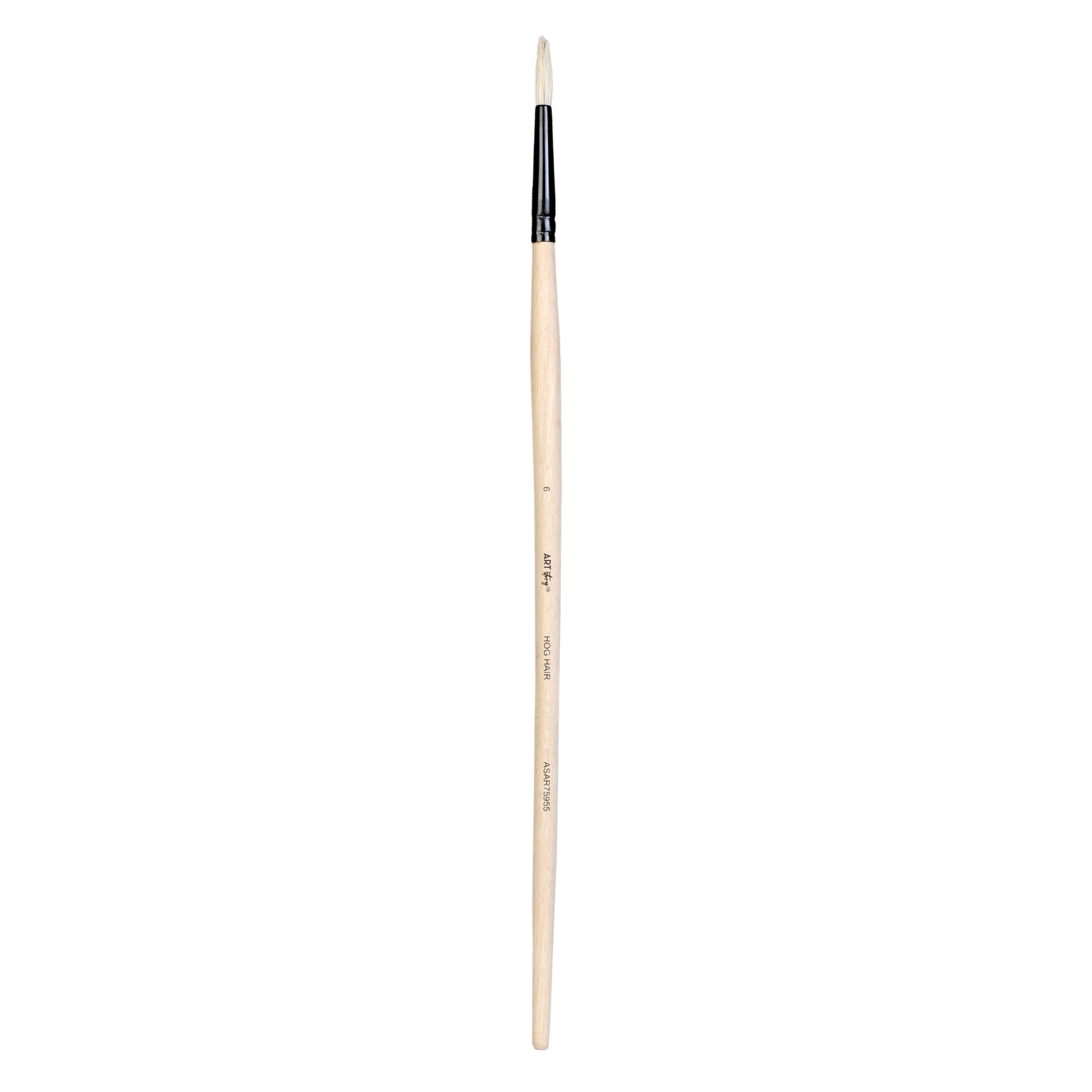 Synthetic Hog Hair Oil Round Brush Handle Length 200mm Size 6 1 pc