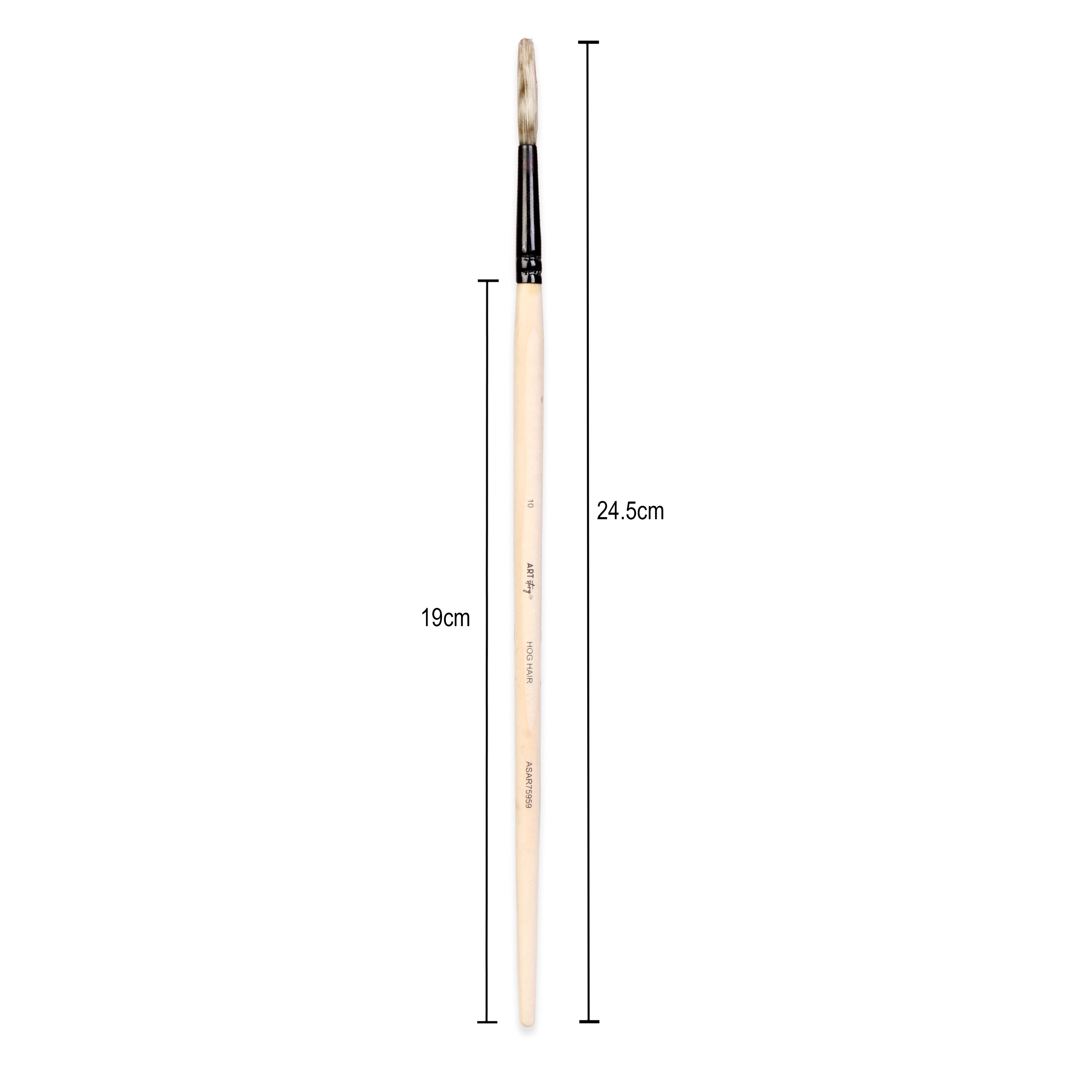 Synthetic Hog Hair Oil Round Brush Handle Length 200mm Size 10 1 pc