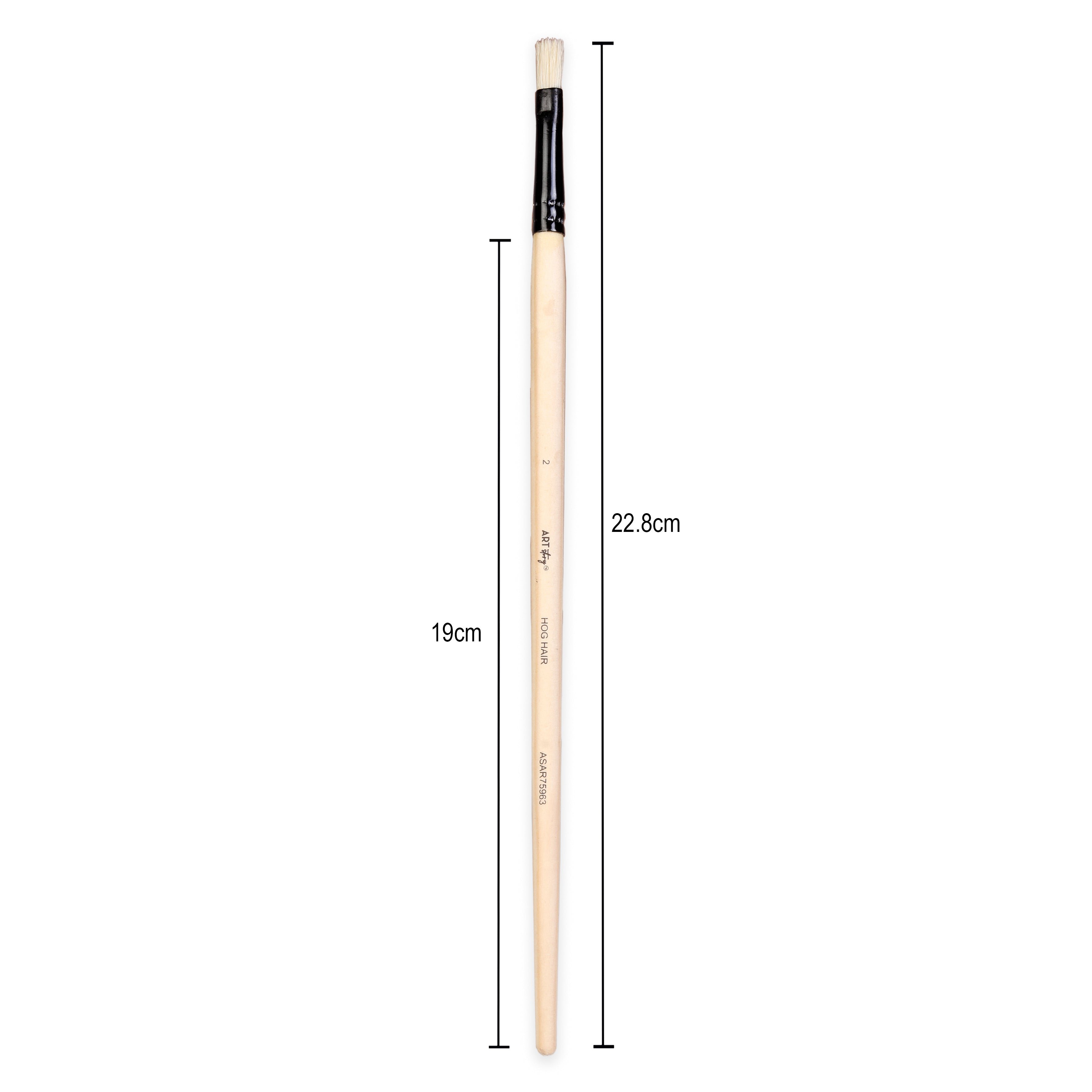 Synthetic Hog Hair Oil Flat Brush Handle Length 200mm Size 2 1 pc