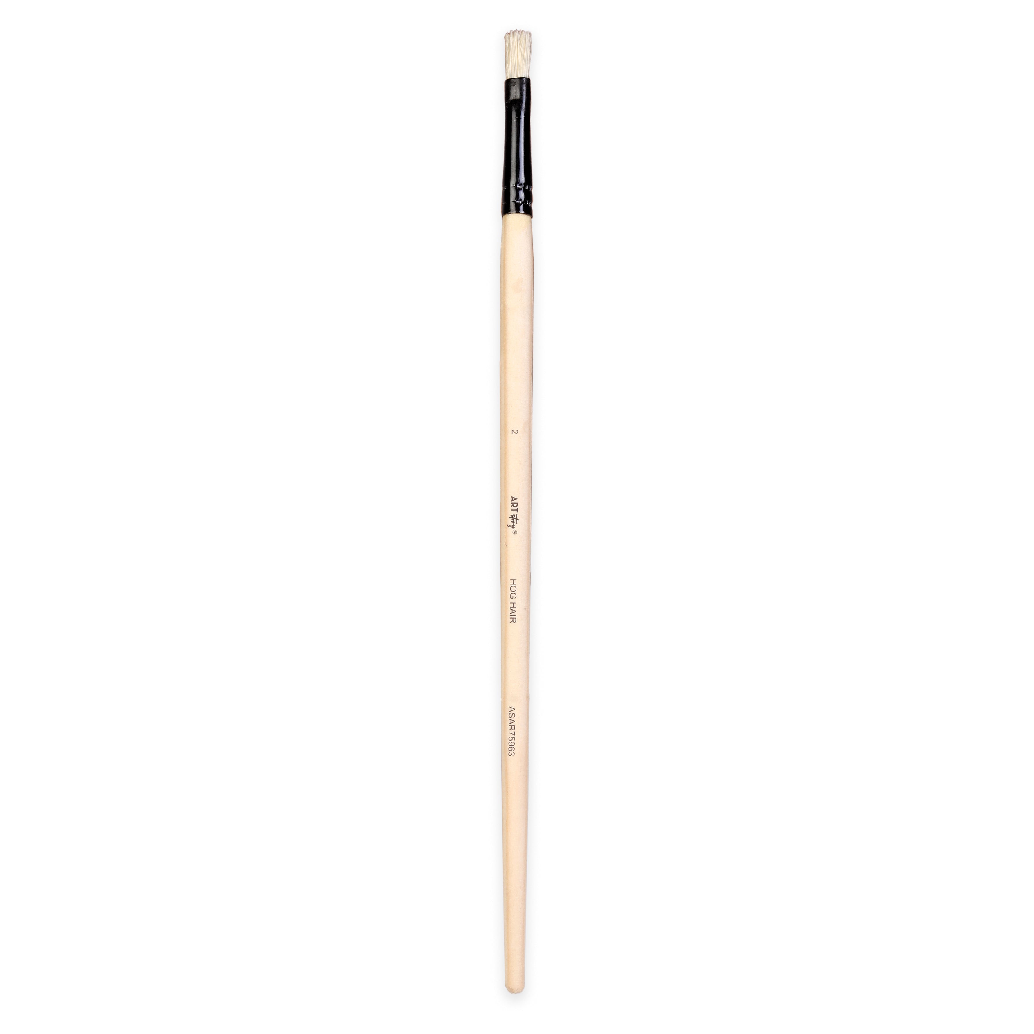 Synthetic Hog Hair Oil Flat Brush Handle Length 200mm Size 2 1 pc