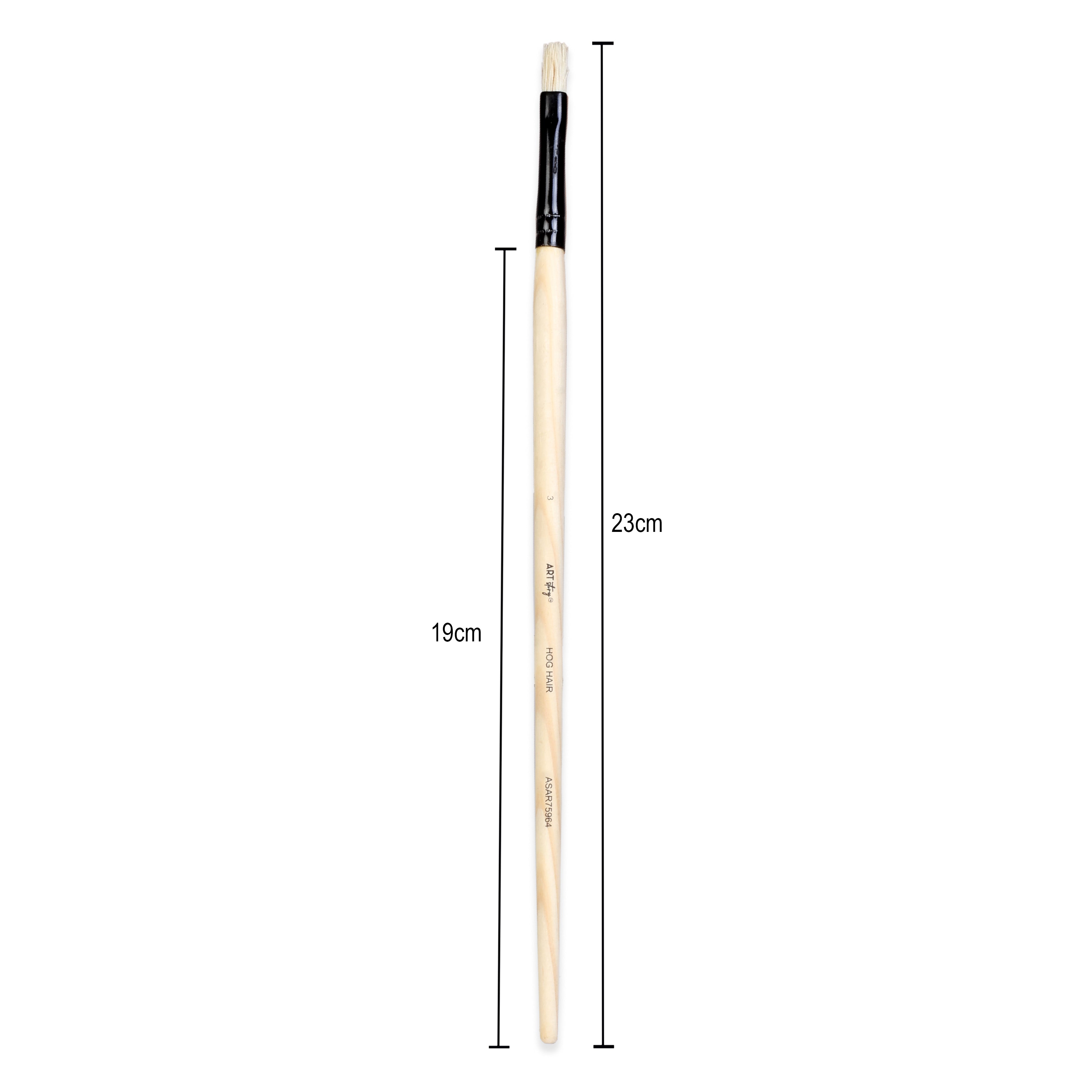 Synthetic Hog Hair Oil Flat Brush Handle Length 200mm Size 3 1 pc