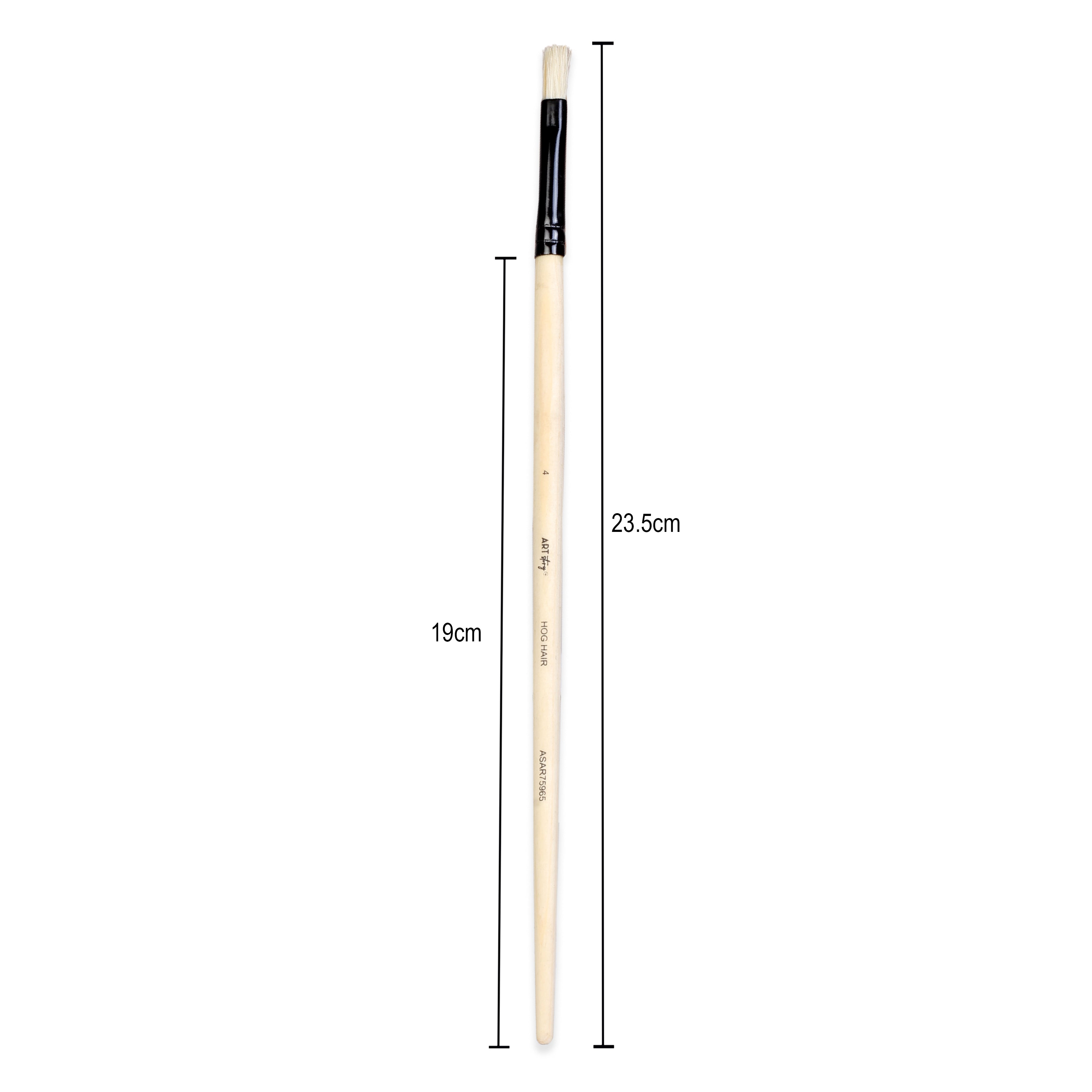 Synthetic Hog Hair Oil Flat Brush Handle Length 200mm Size 4 1 pc