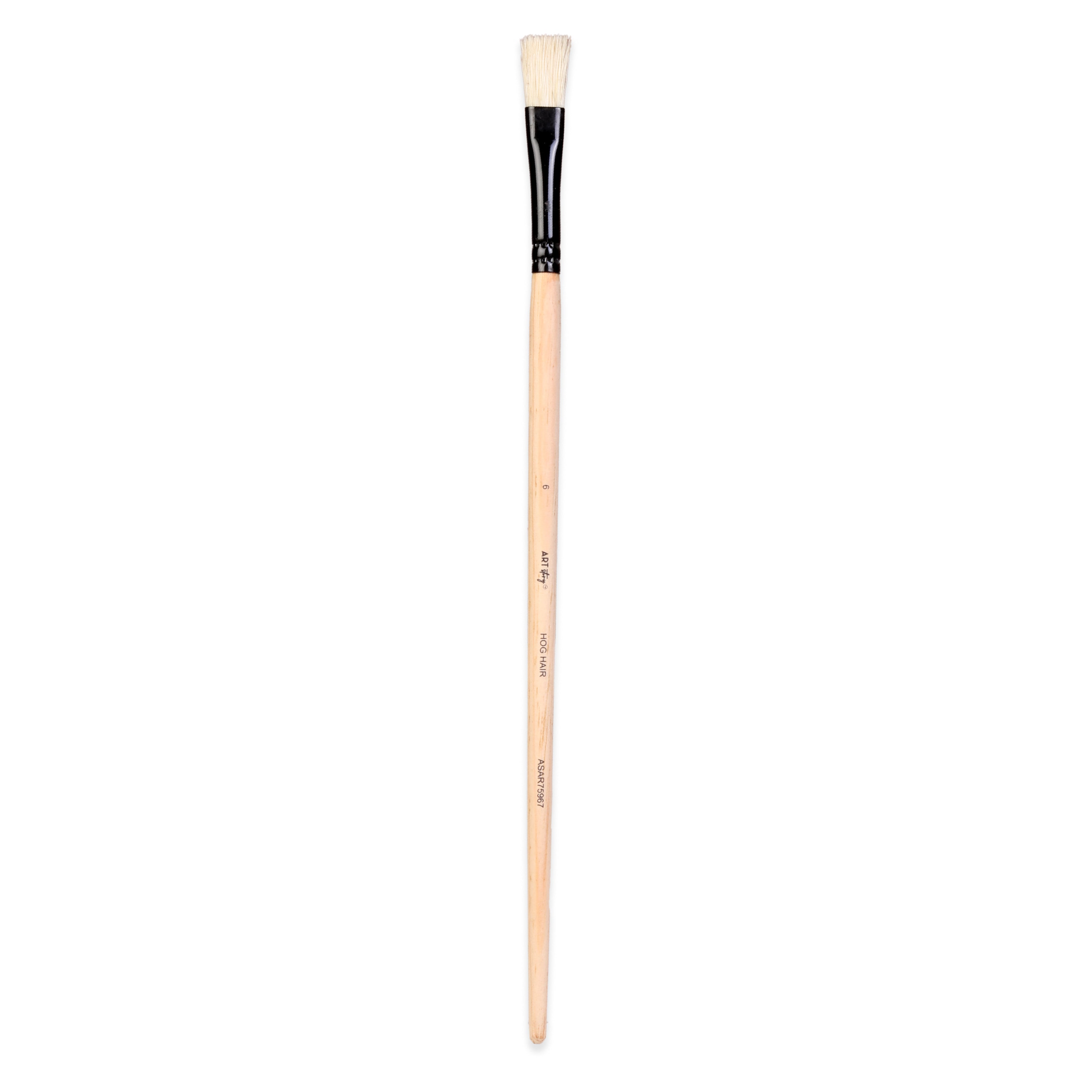 Synthetic Hog Hair Oil Flat Brush Handle Length 200mm Size 6 1 pc