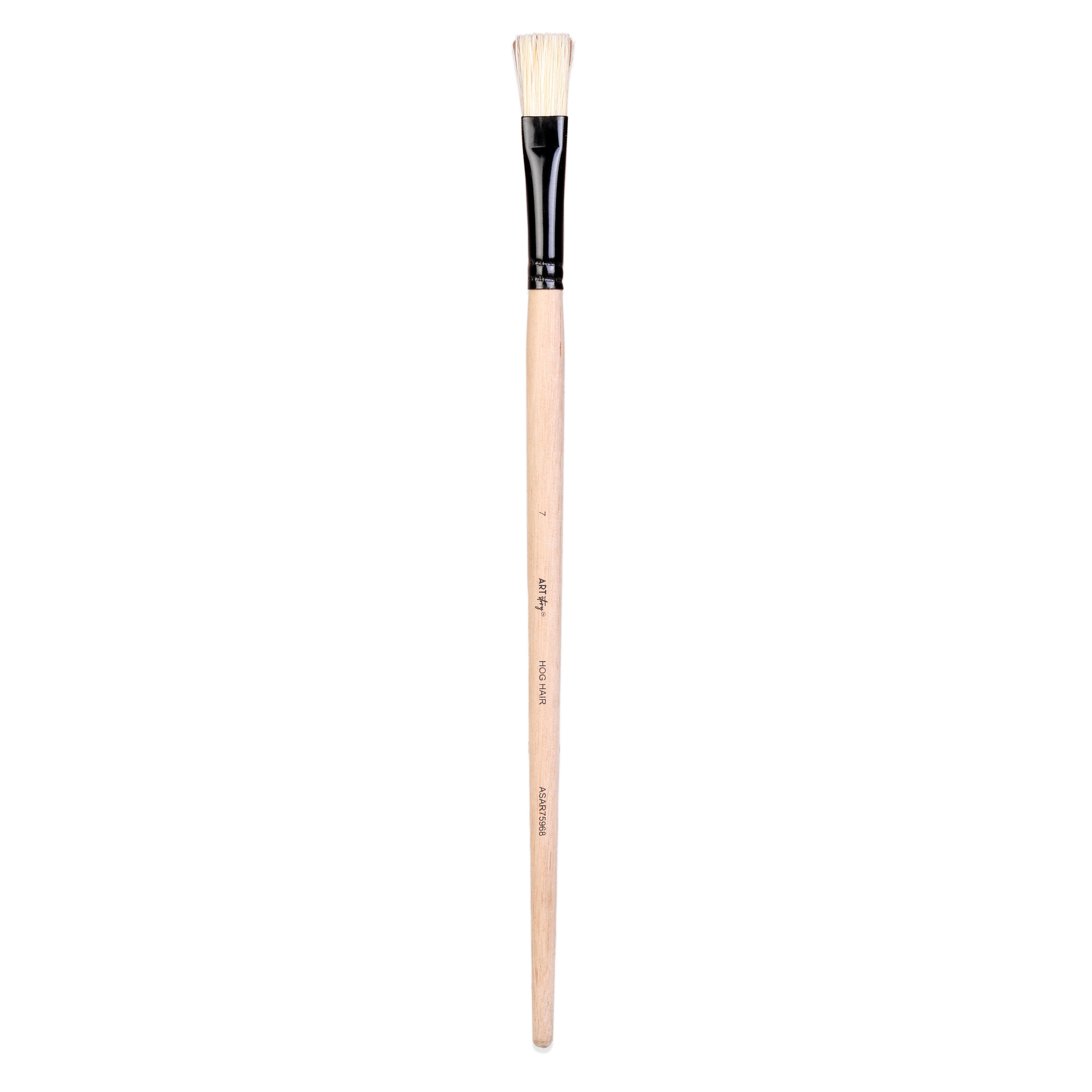 Synthetic Hog Hair Oil Flat Brush Handle Length 200mm Size 7 1 pc