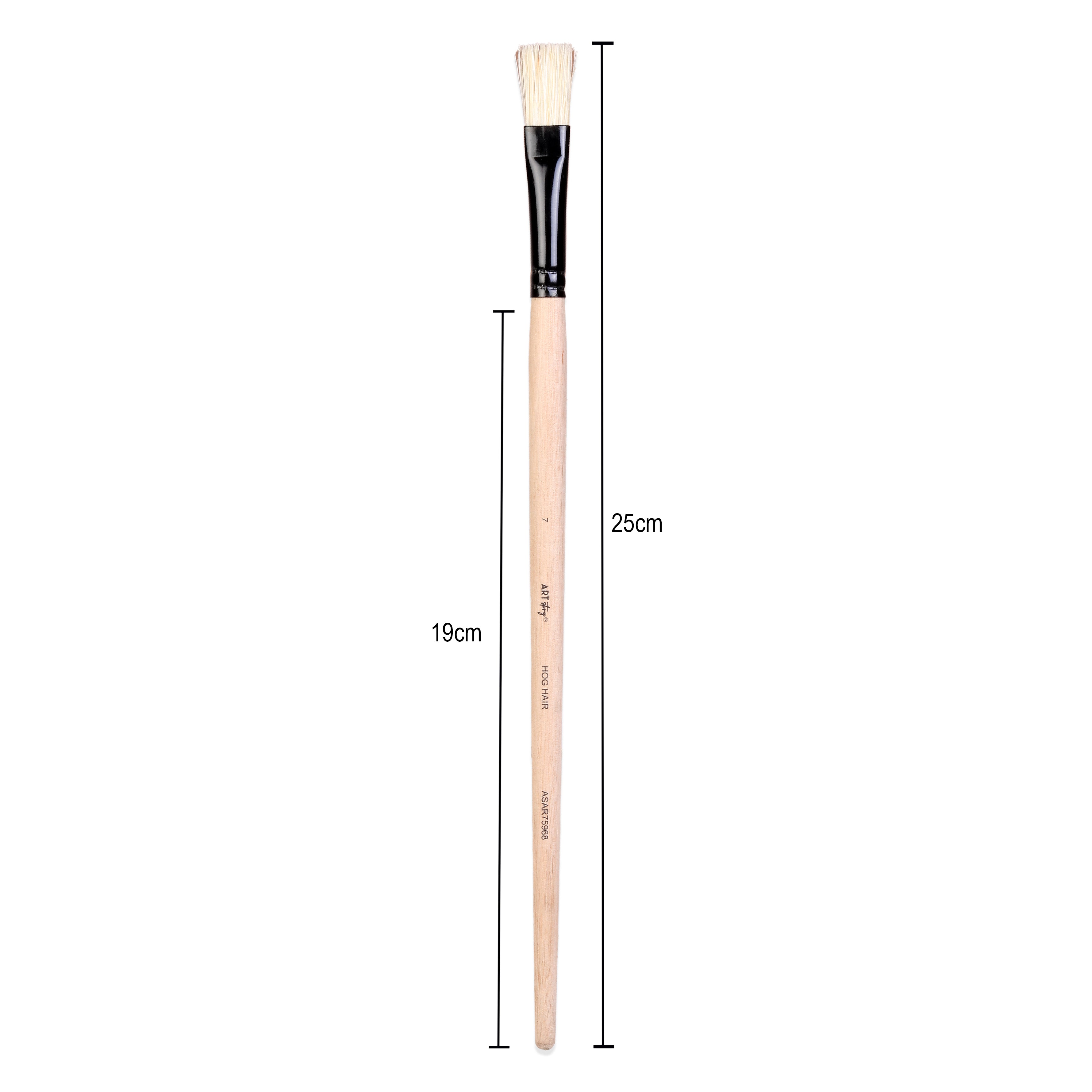 Synthetic Hog Hair Oil Flat Brush Handle Length 200mm Size 7 1 pc