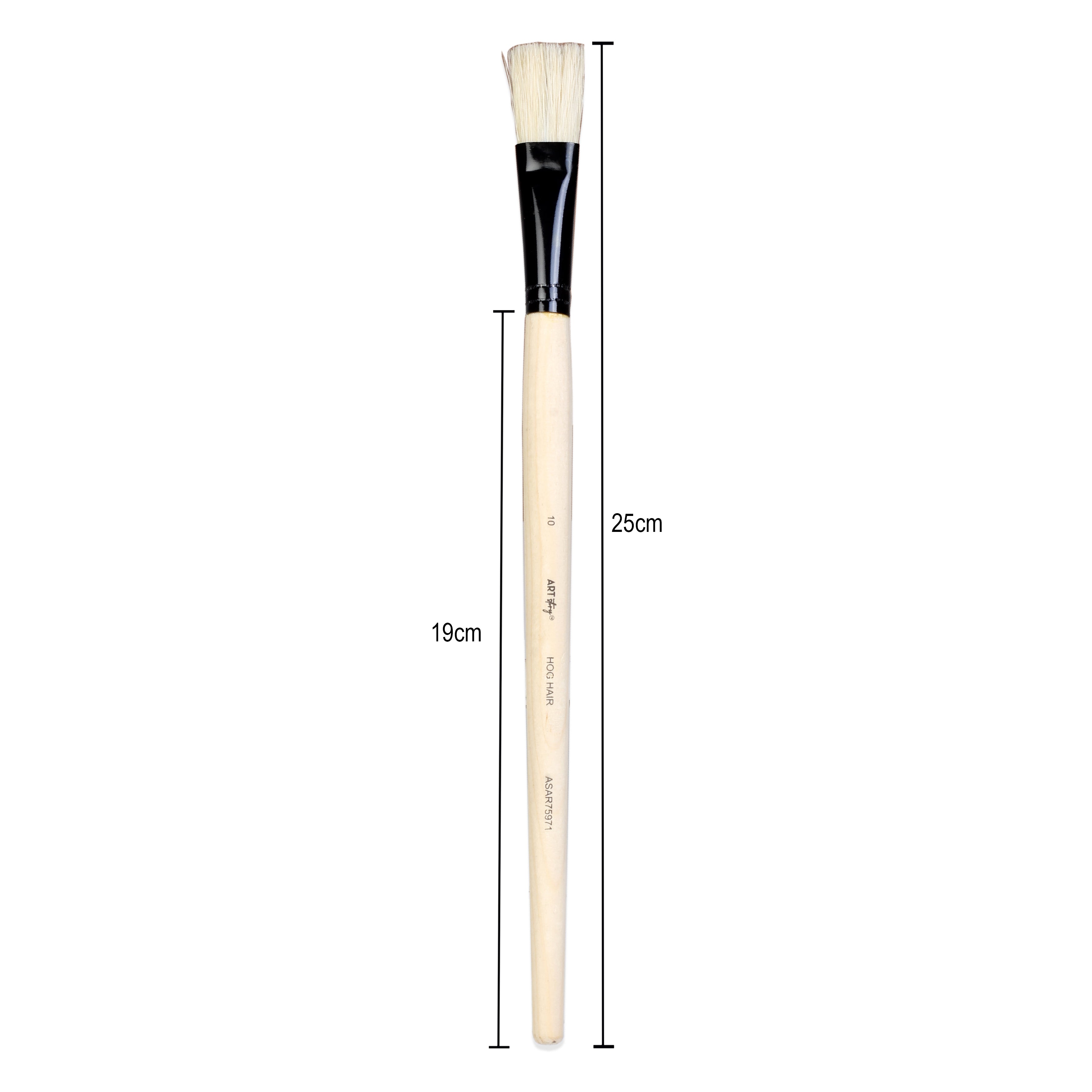 Synthetic Hog Hair Oil Flat Brush Handle Length 200mm Size 10 1 pc