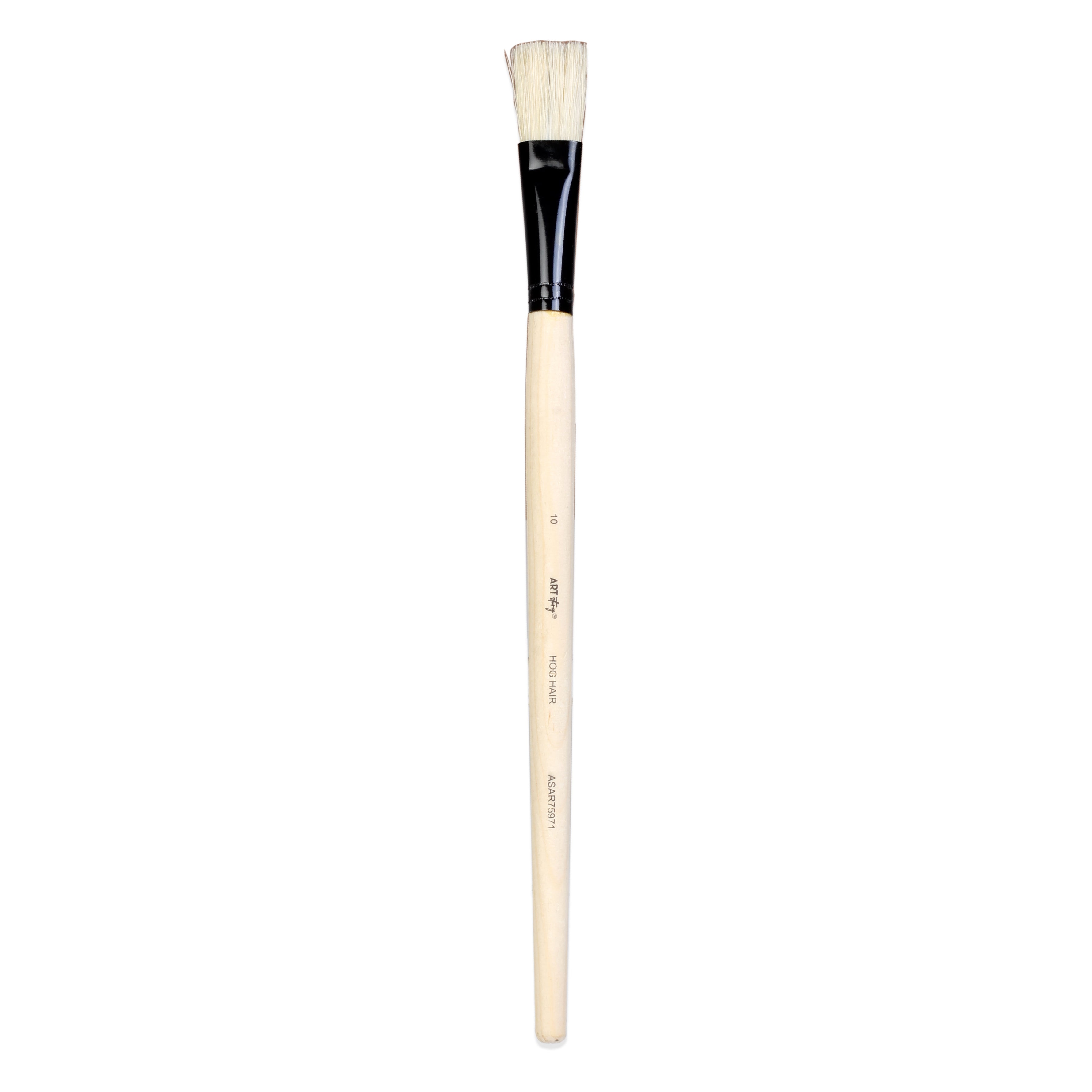 Synthetic Hog Hair Oil Flat Brush Handle Length 200mm Size 10 1 pc