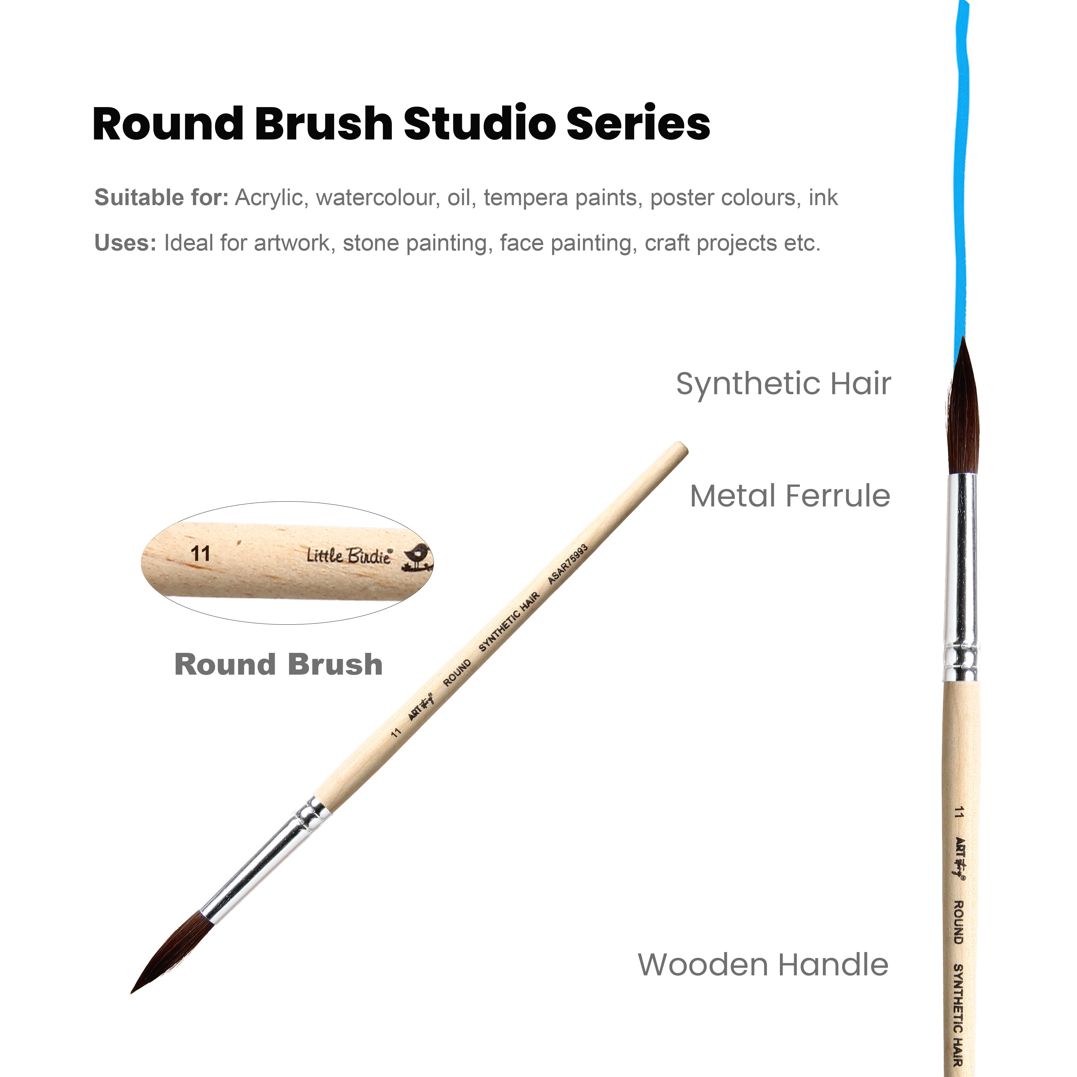 Watercolour Round Brush Synthetic (11) 165mm
