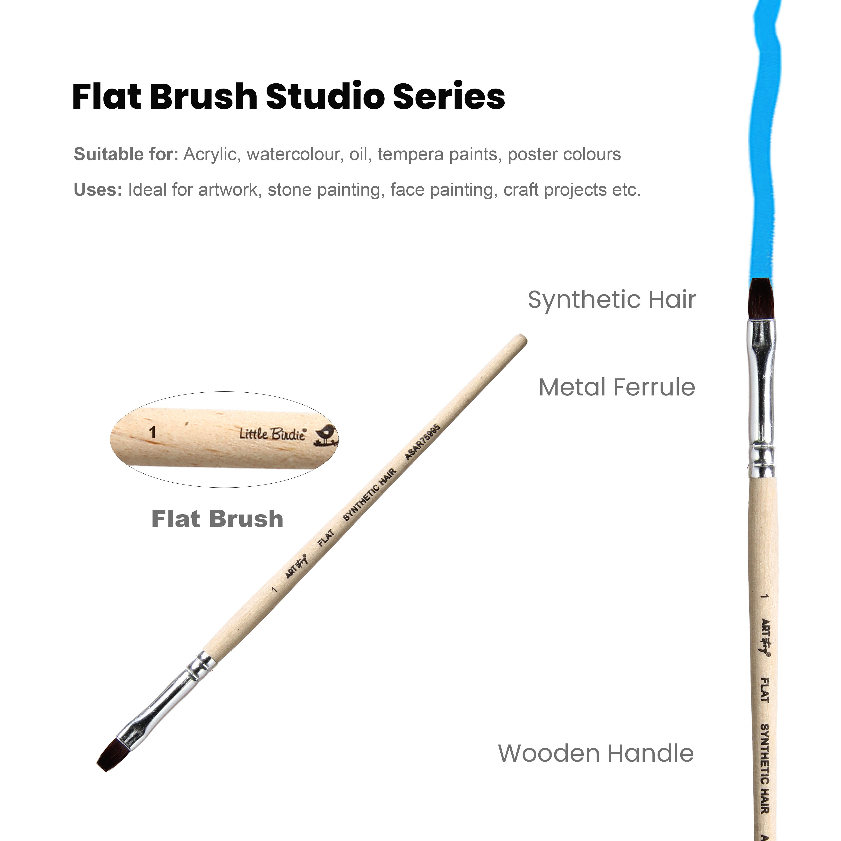 Watercolour Flat Brush Synthetic (1) 165mm