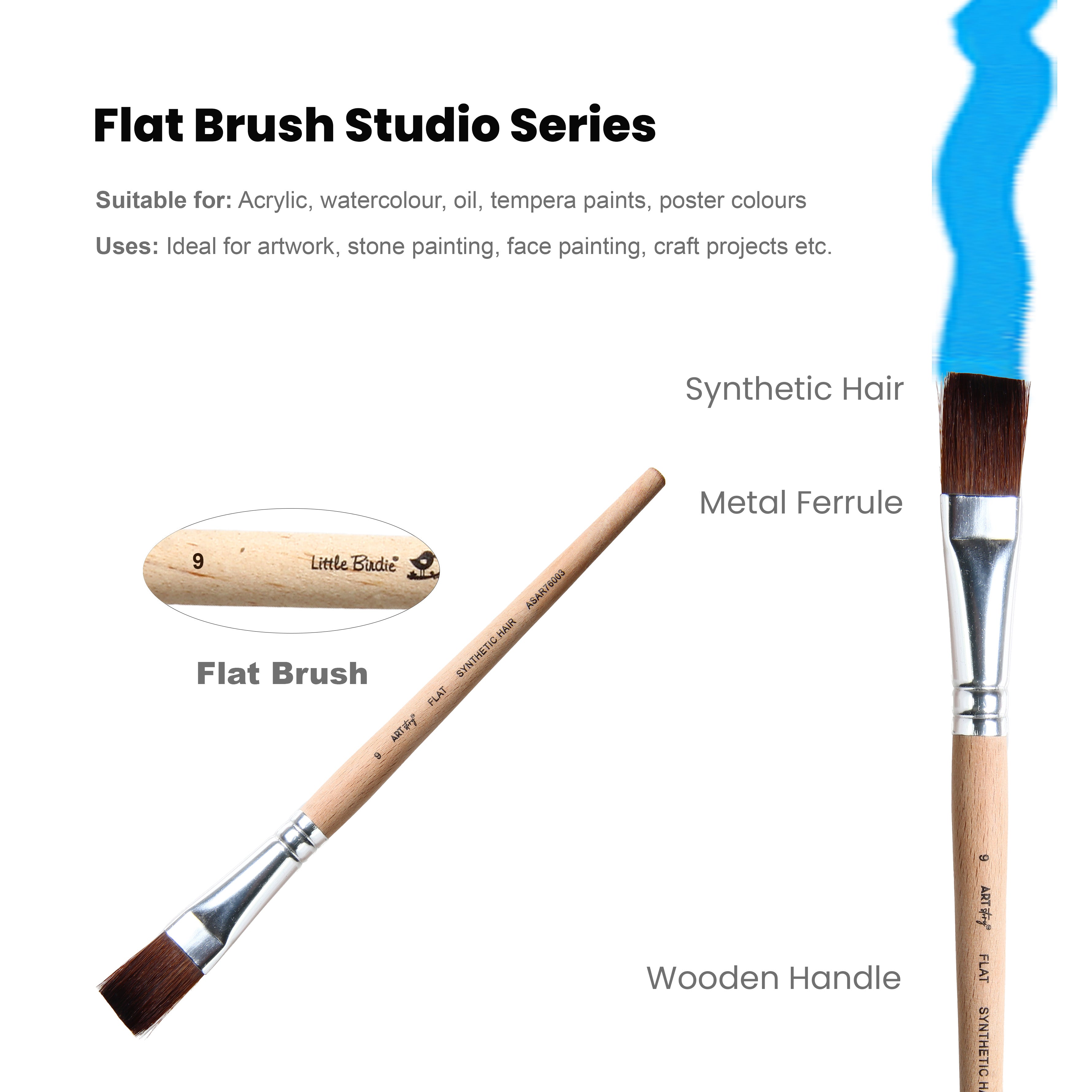Watercolour Flat Brush Synthetic (9) 165mm