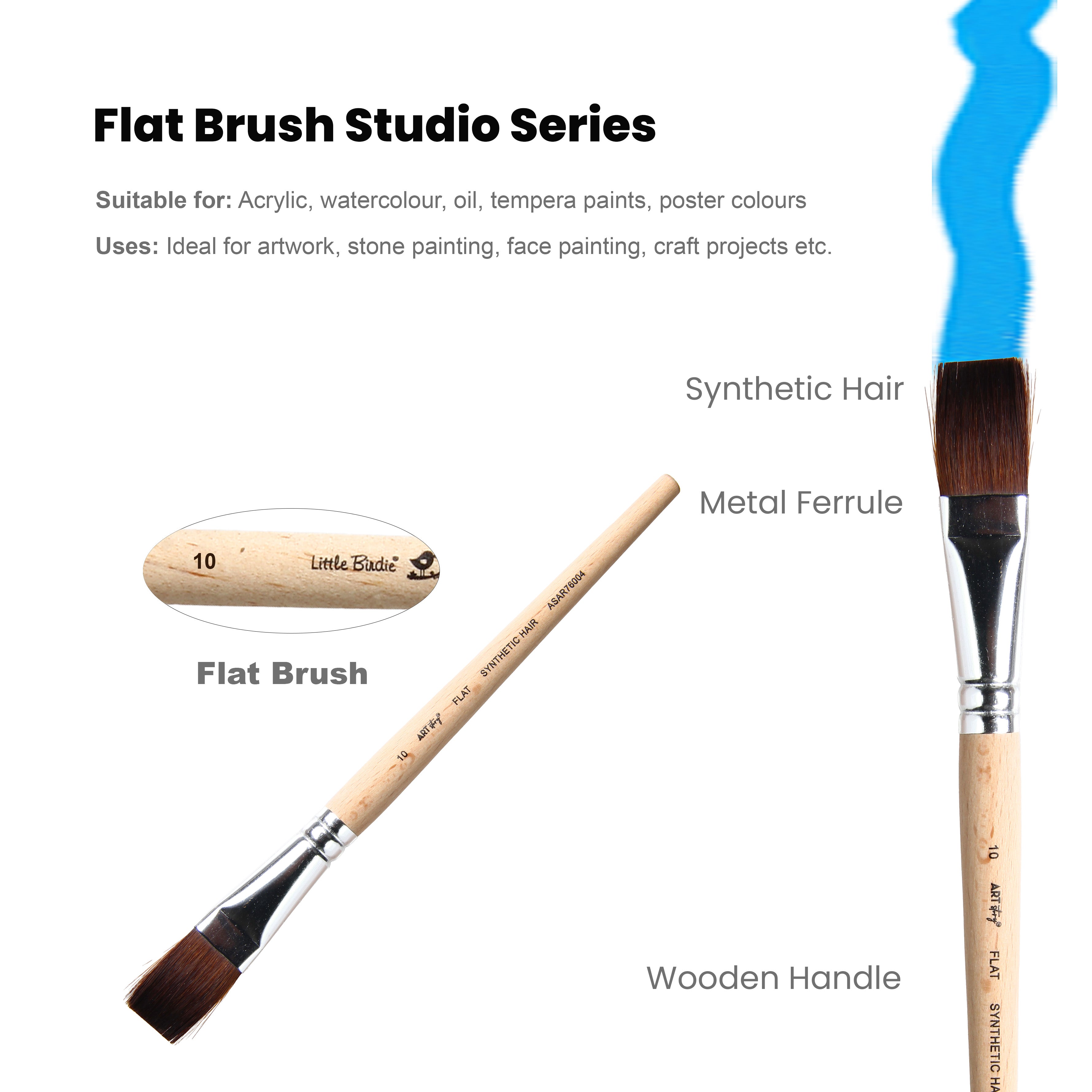 Watercolour Flat Brush Synthetic (10) 165mm