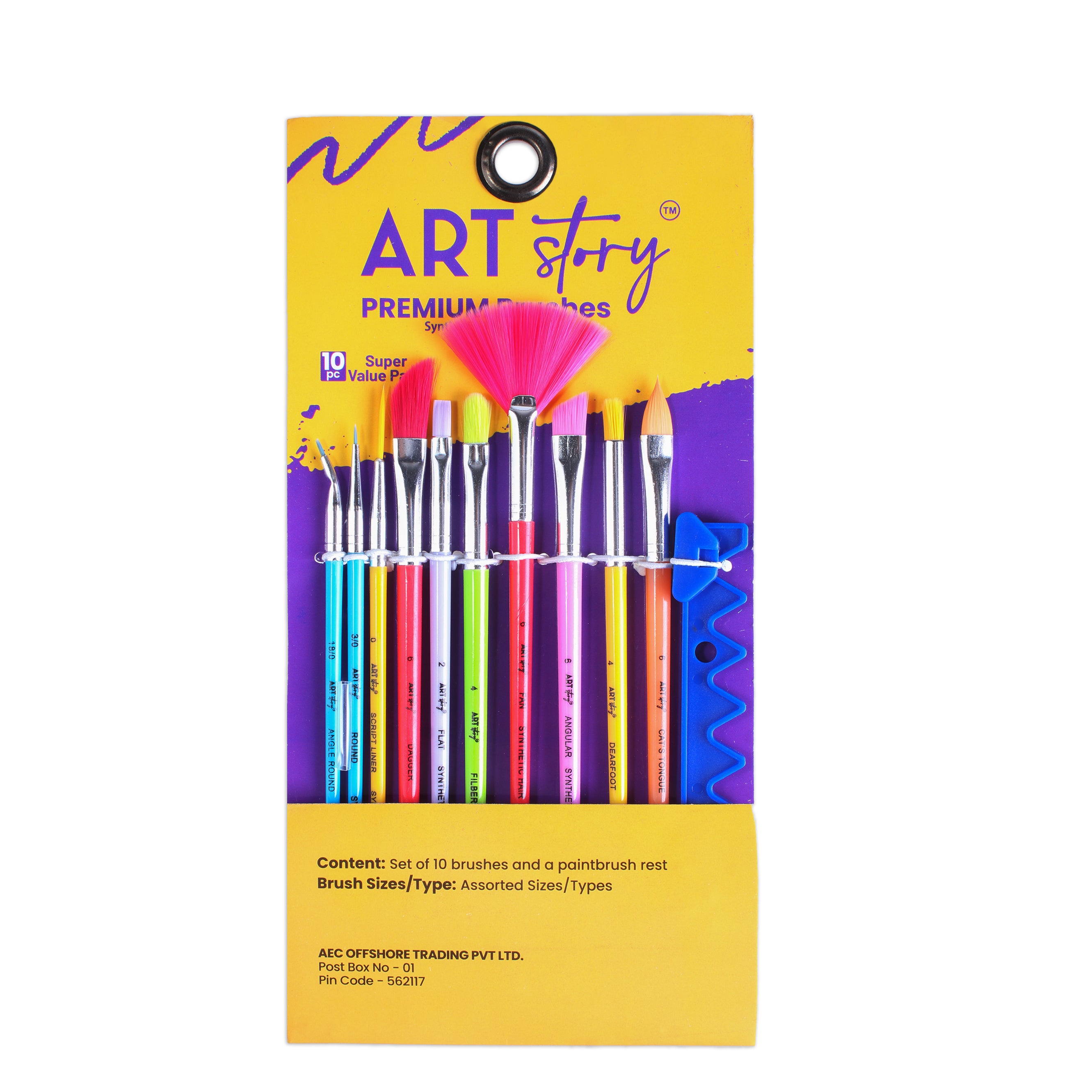 Kids Brush Set W/Holder 10Brush  Holder 10Pc
