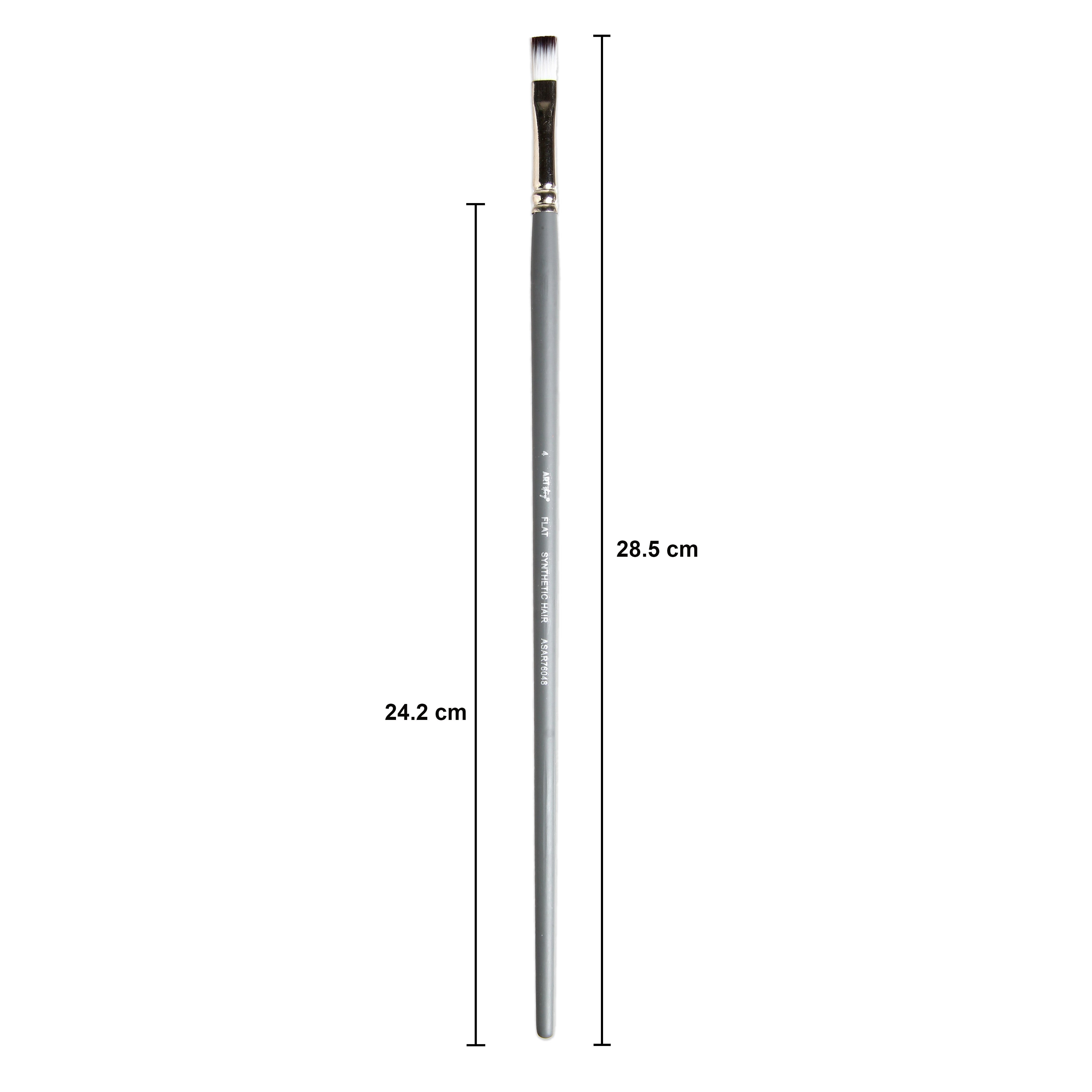 Long Handle Brush Flat Synthetic Hair Size 4 Handle Length 250mm