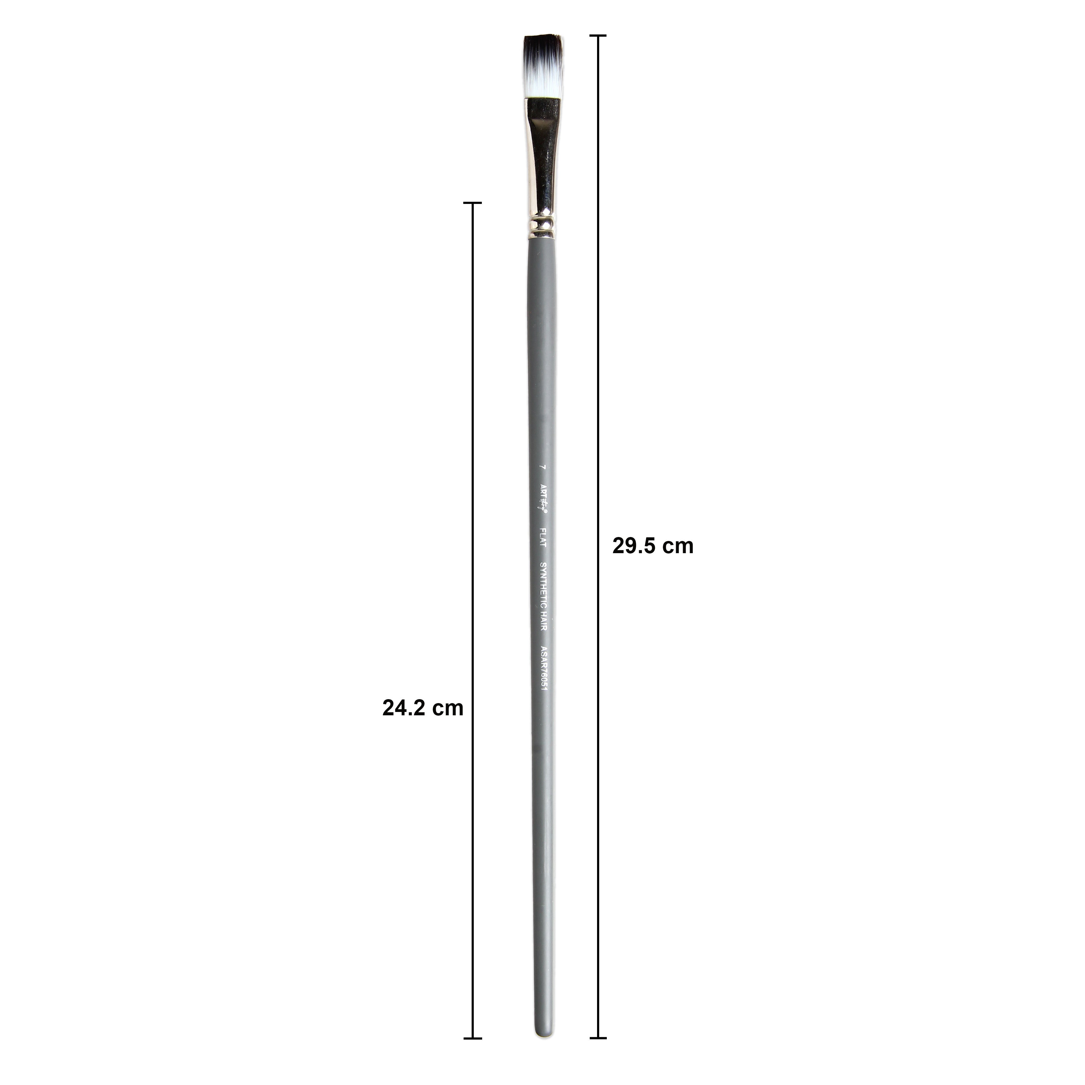 Long Handle Brush Flat Synthetic Hair Size 7 Handle Length 250mm