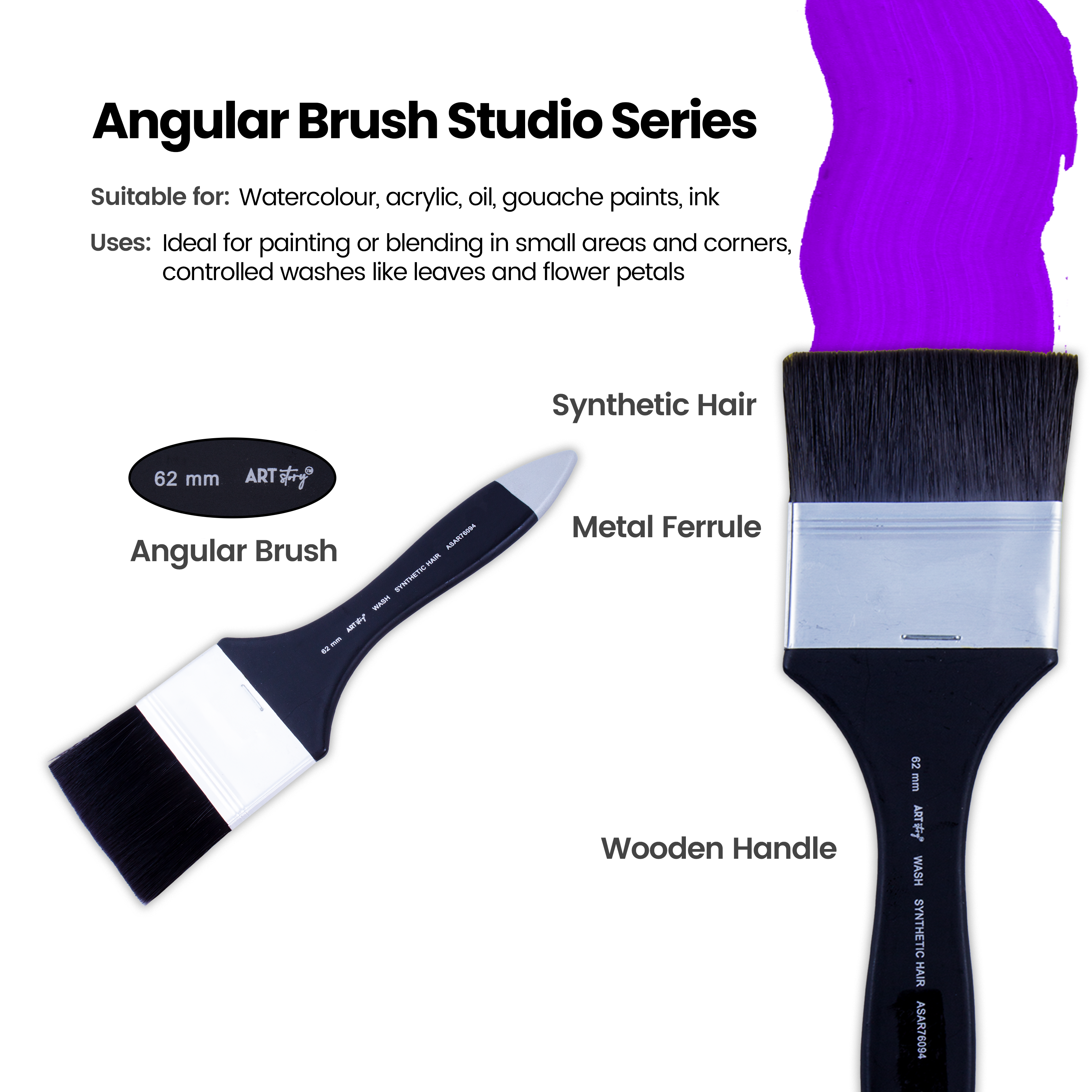 Wash Brush Soft Synthetic Hair Size 62mm 1pc