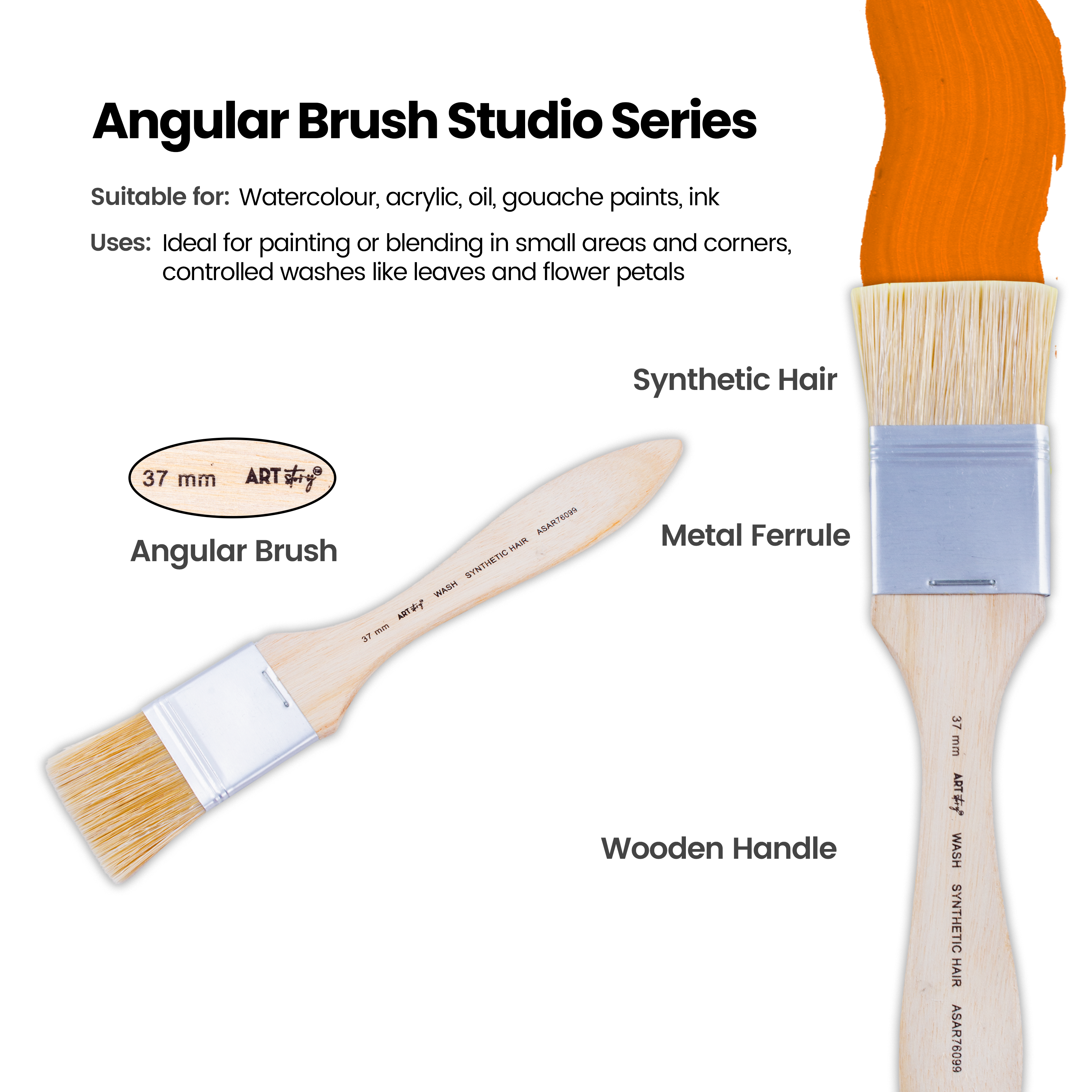 Wash Brush White Bristle Size 38mm 1pc