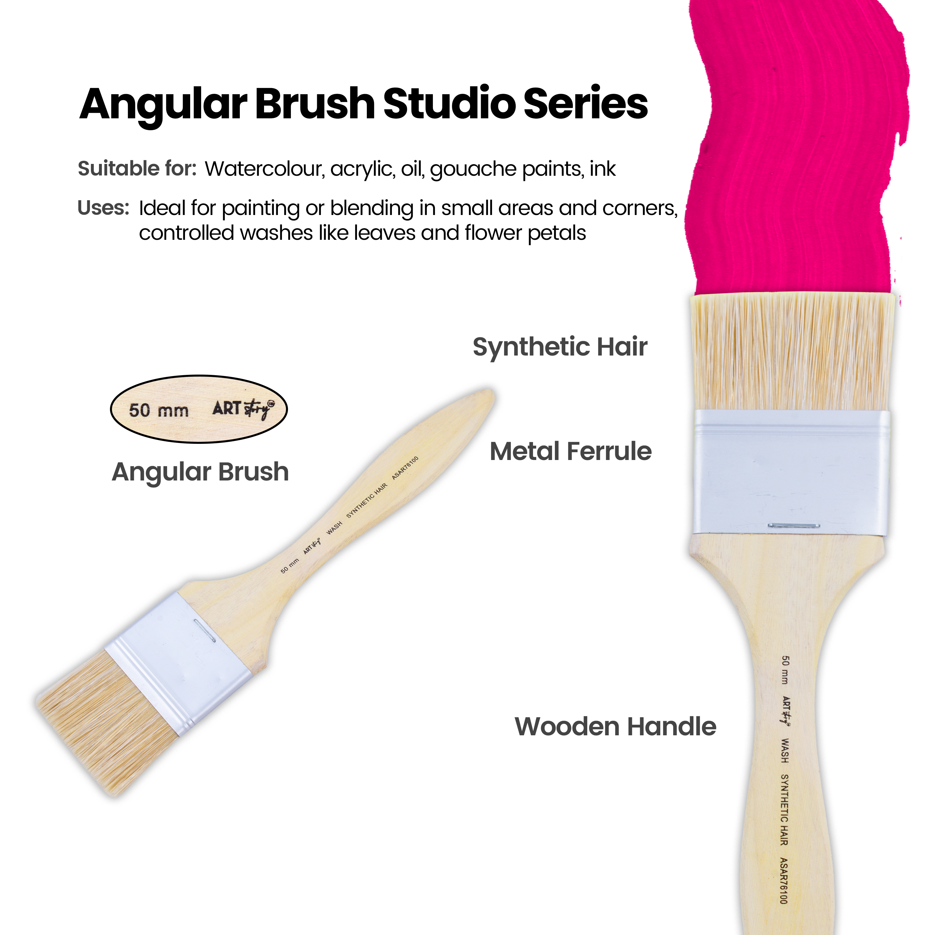 Wash Brush White Bristle Size 50mm 1pc