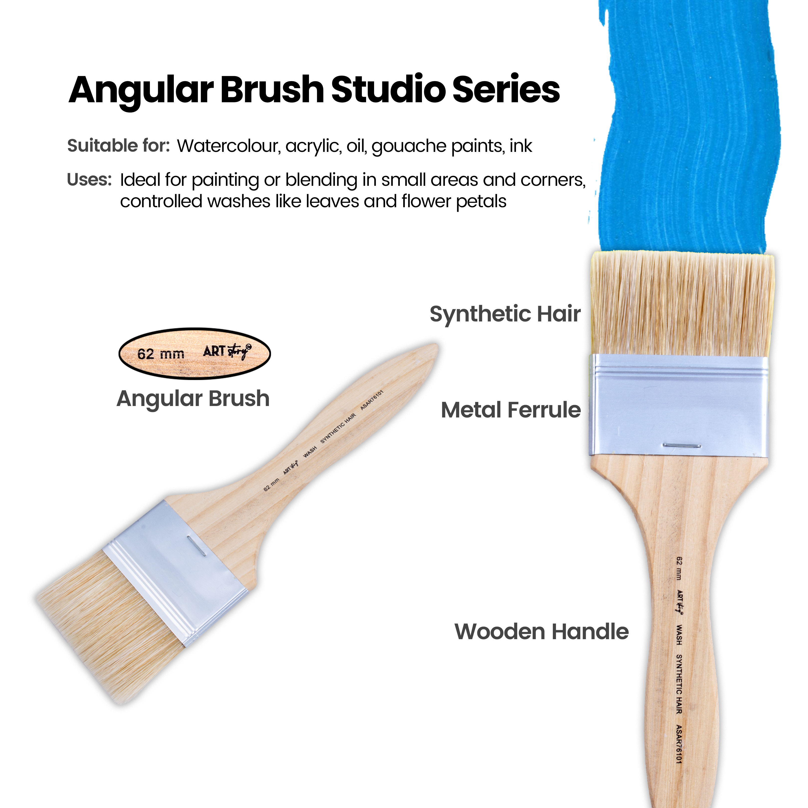 Wash Brush White Bristle Size 62mm 1pc