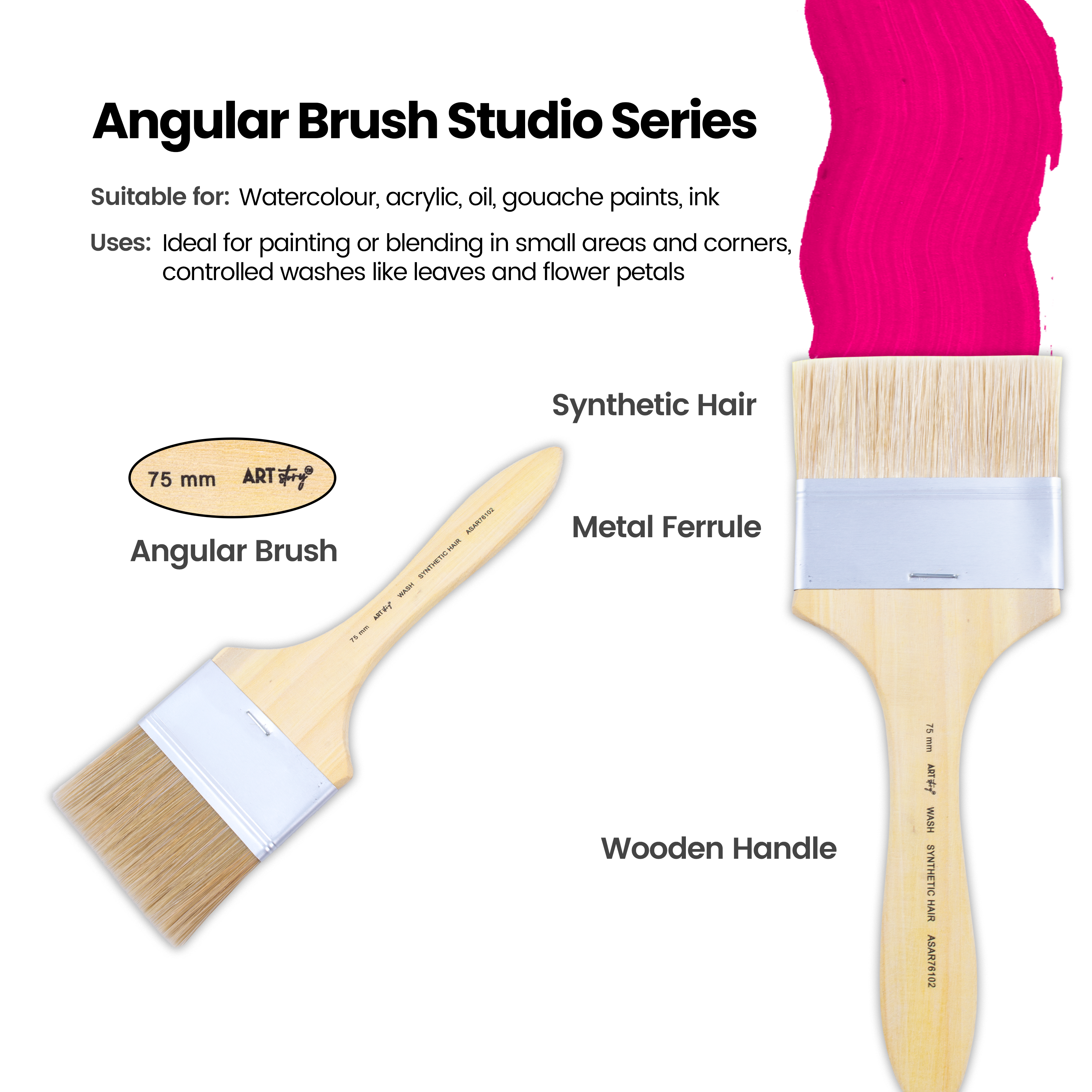 Wash Brush White Bristle Size 75mm 1pc