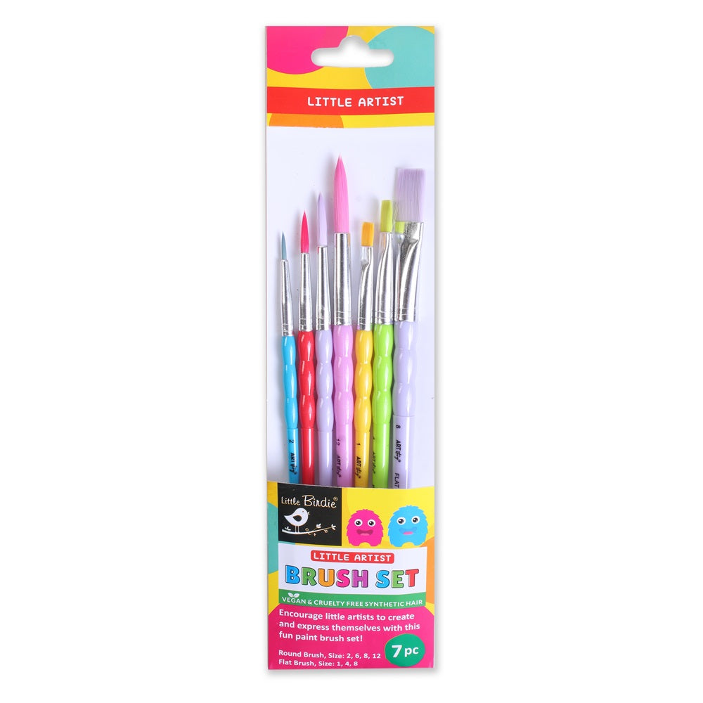 Kids Brush Round And Flat Synthetic Hair Size 2 6 8 12 And 1 4 8 7pc