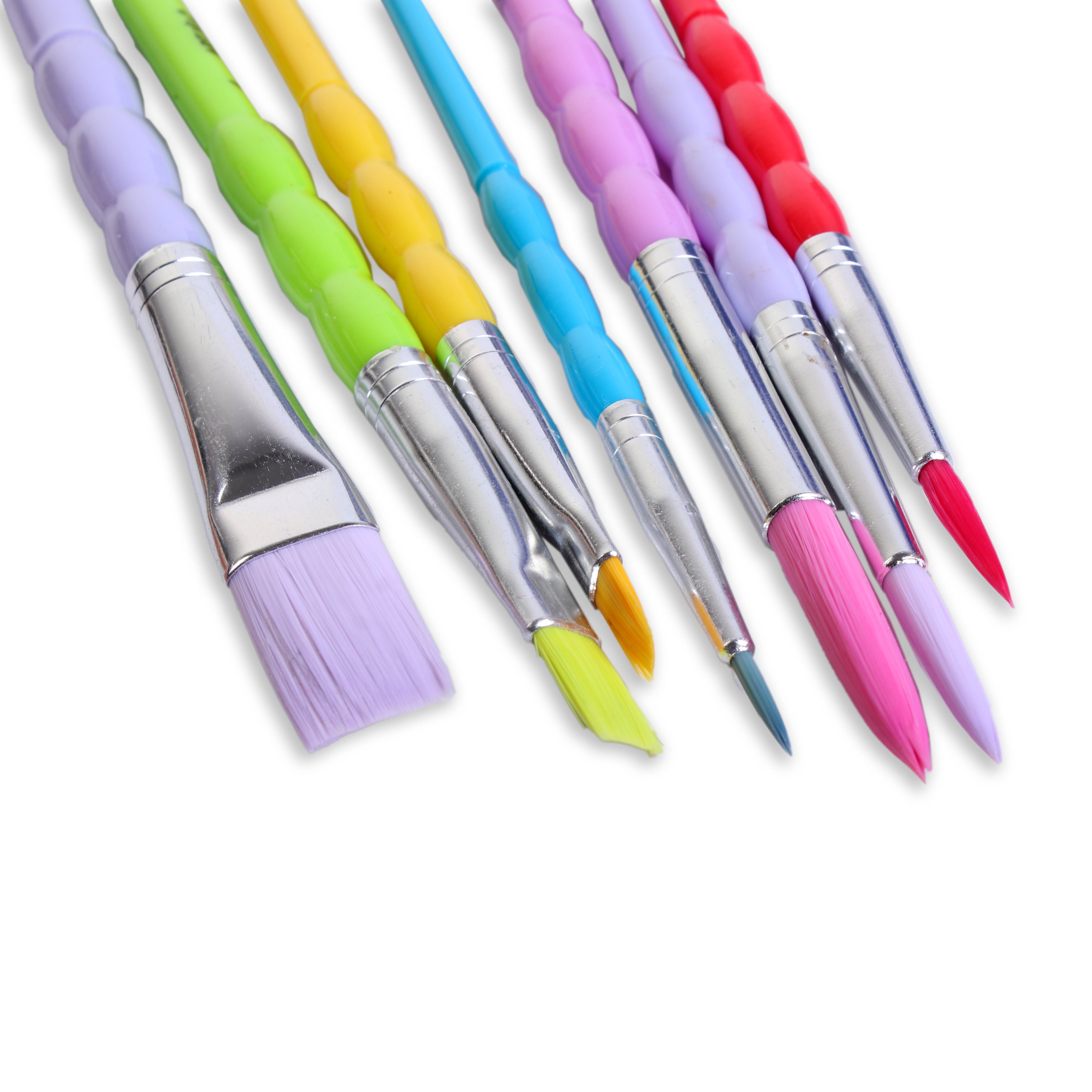 Kids Brush Round And Flat Synthetic Hair Size 2 6 8 12 And 1 4 8 7pc