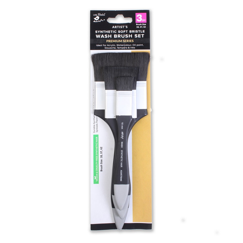 Wash Brush Soft Size 18mm 38mm 62mm Set Of 3pc