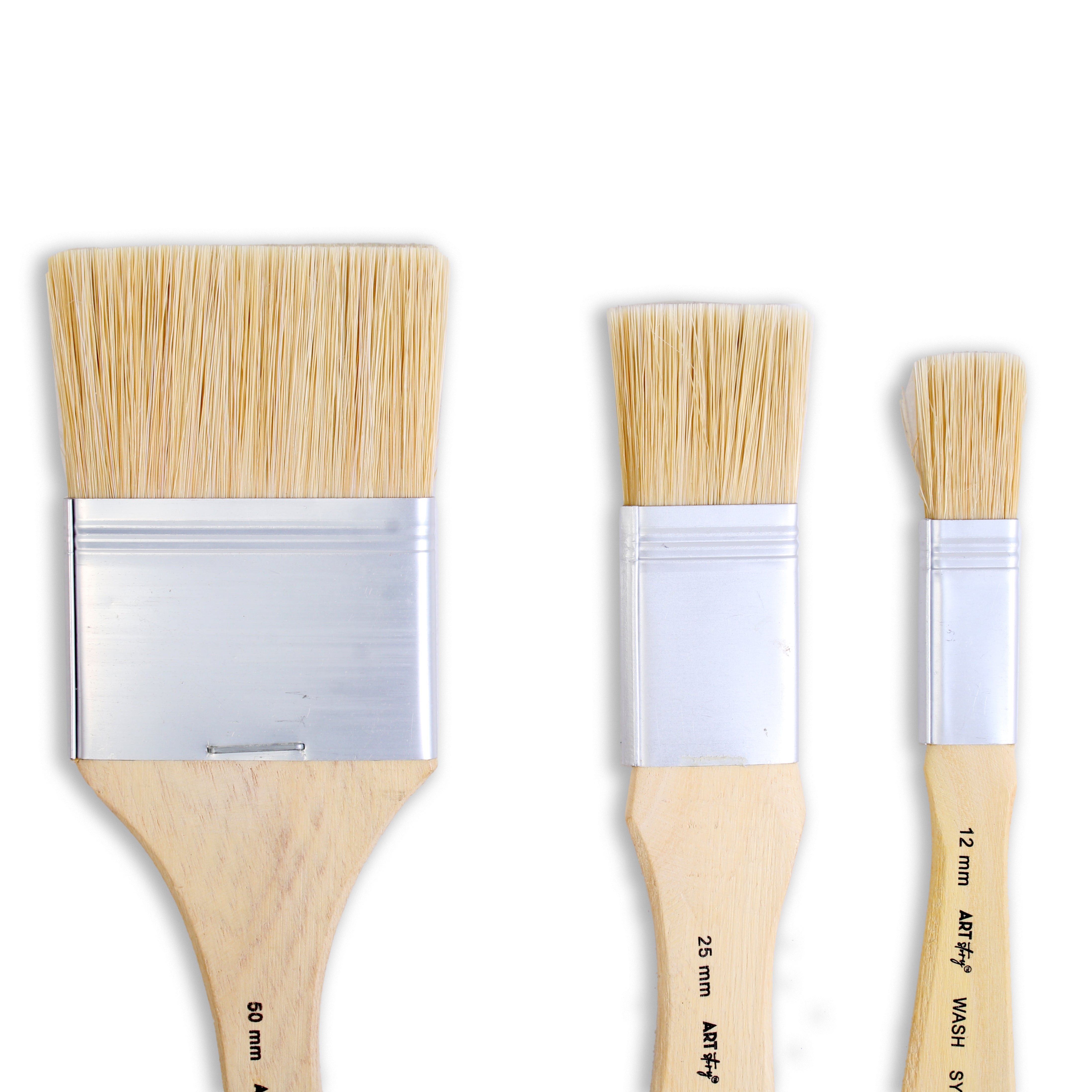 Wash Brush White Bristle Size 12mm 24mm 50mm Set Of 3pc