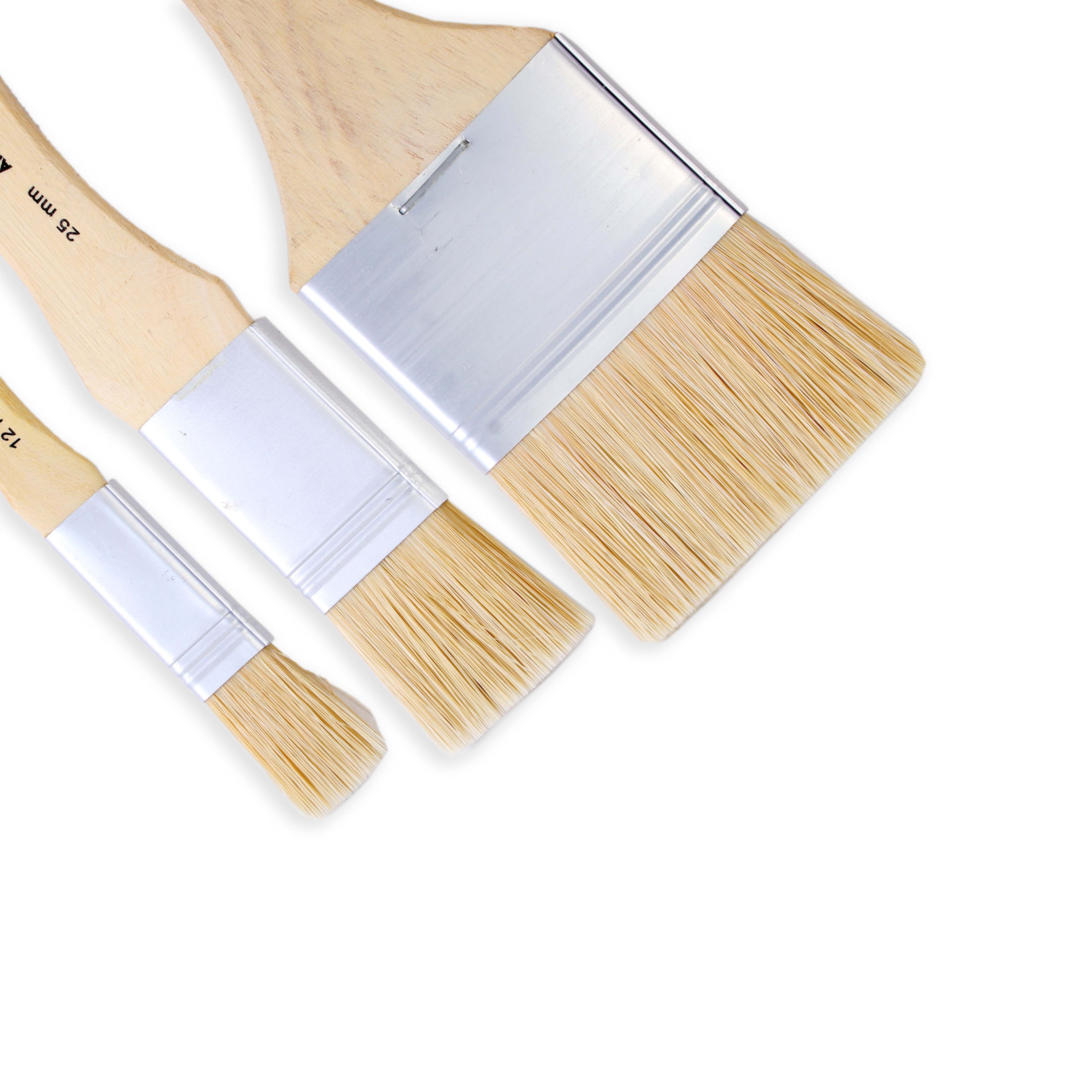 Wash Brush White Bristle Size 12mm 24mm 50mm Set Of 3pc