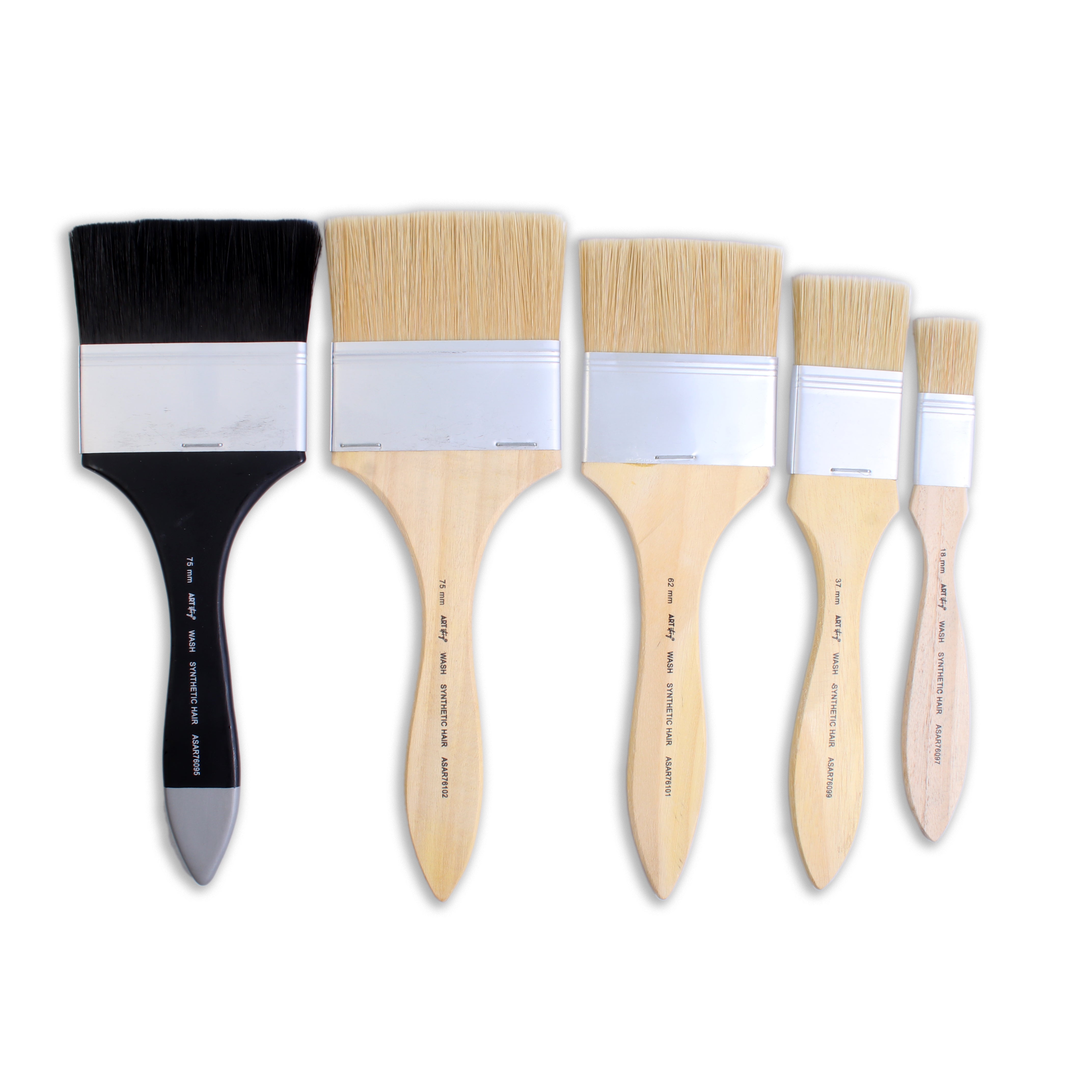 Wash Brush Soft And White Bristle Size 75mm 18mm 38mm 62mm 75mm Set Of 5pc